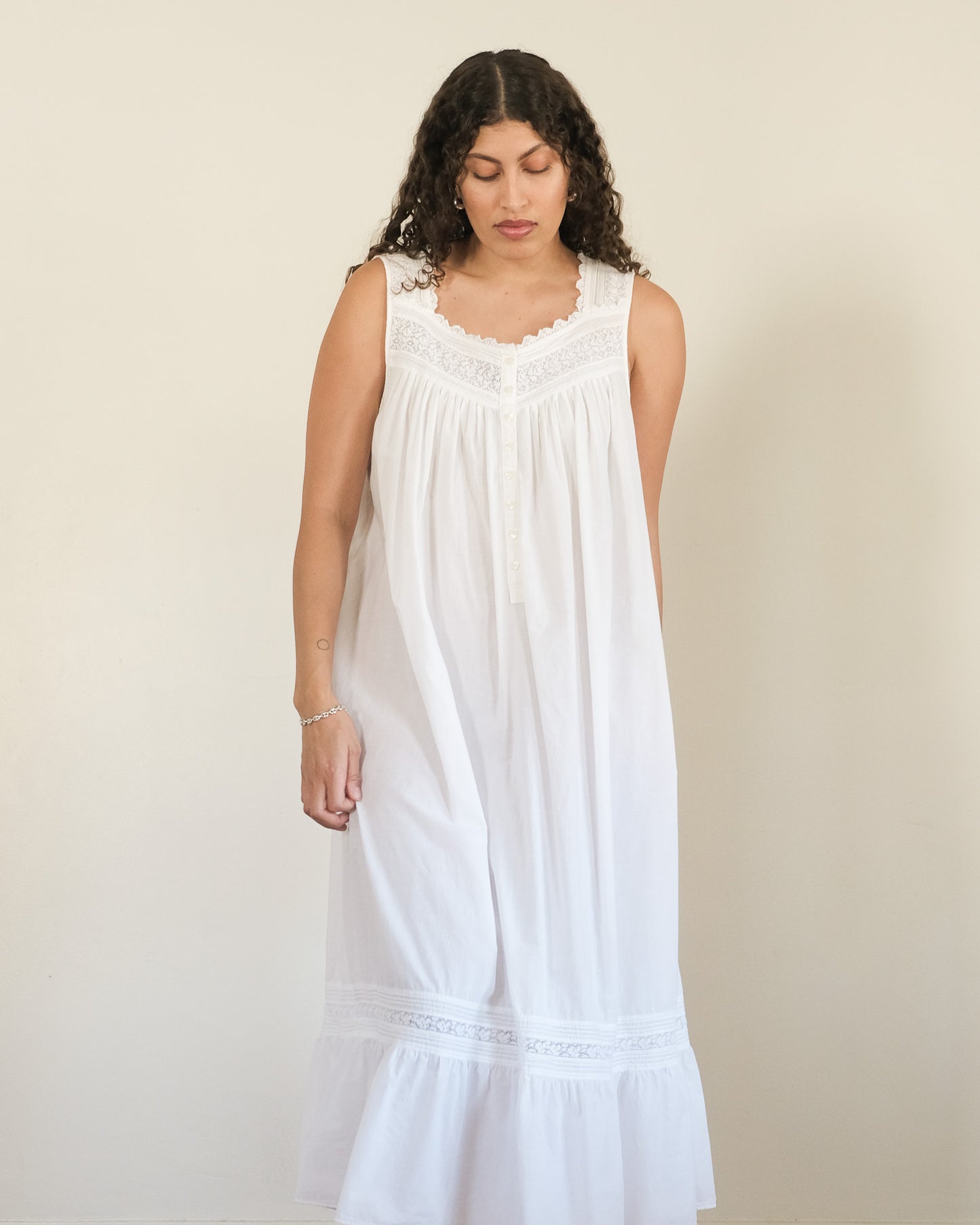 90s Eileen West heart button nightgown dress