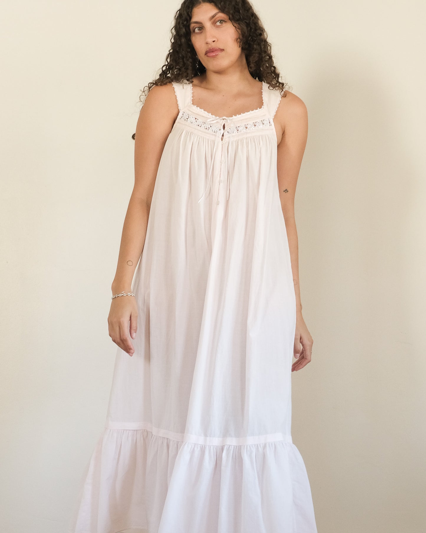 90s Eileen West pale pink midi