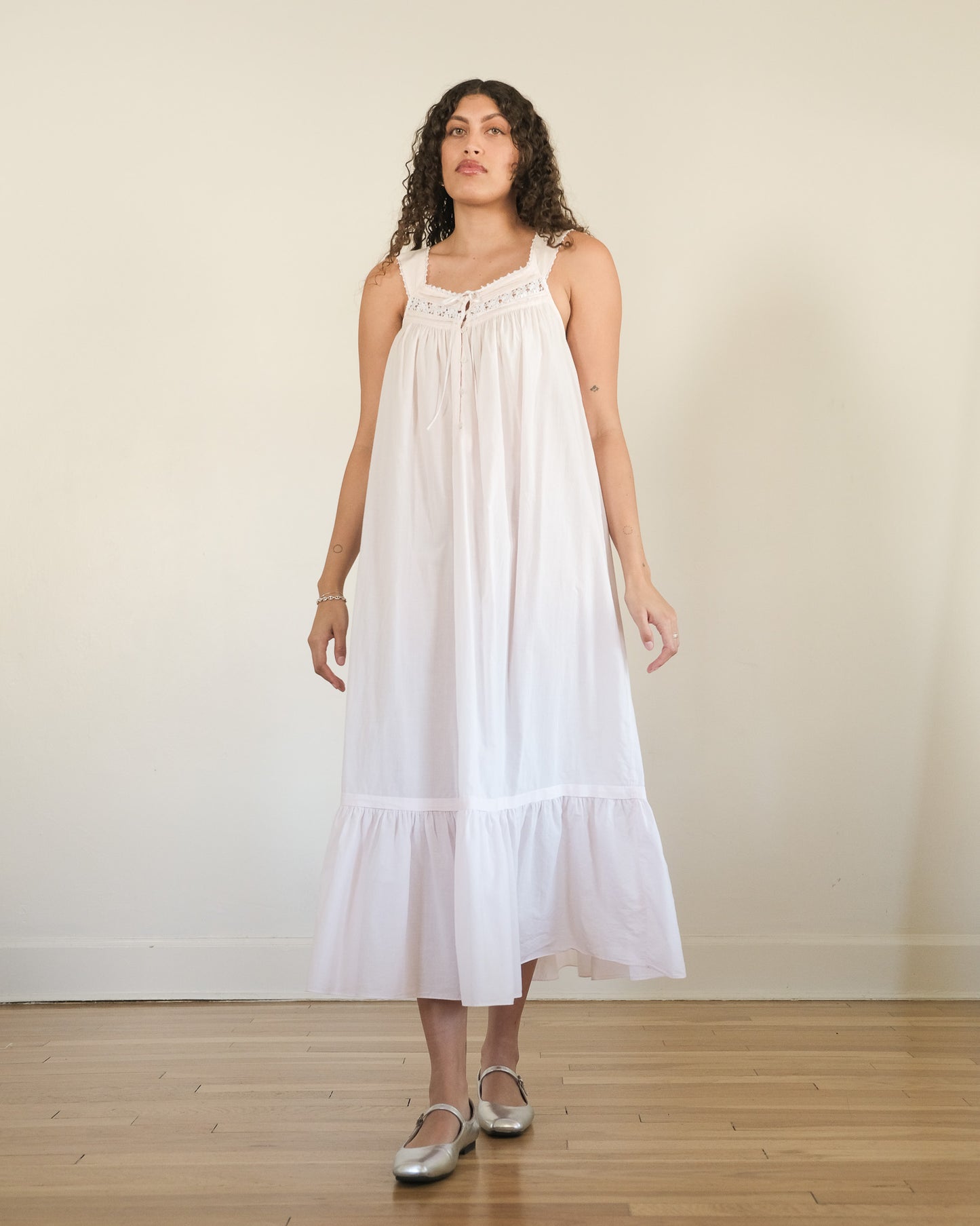 90s Eileen West pale pink midi