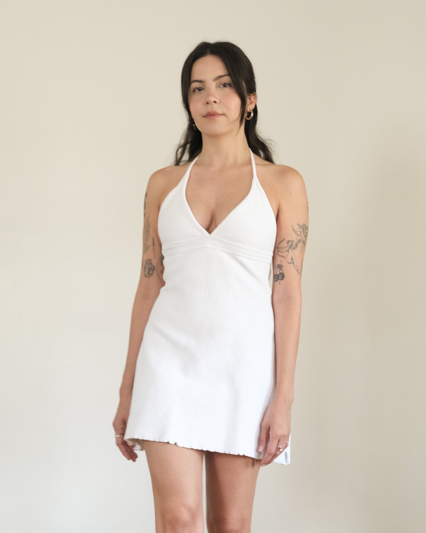 90s Mossimo waffle halter dress