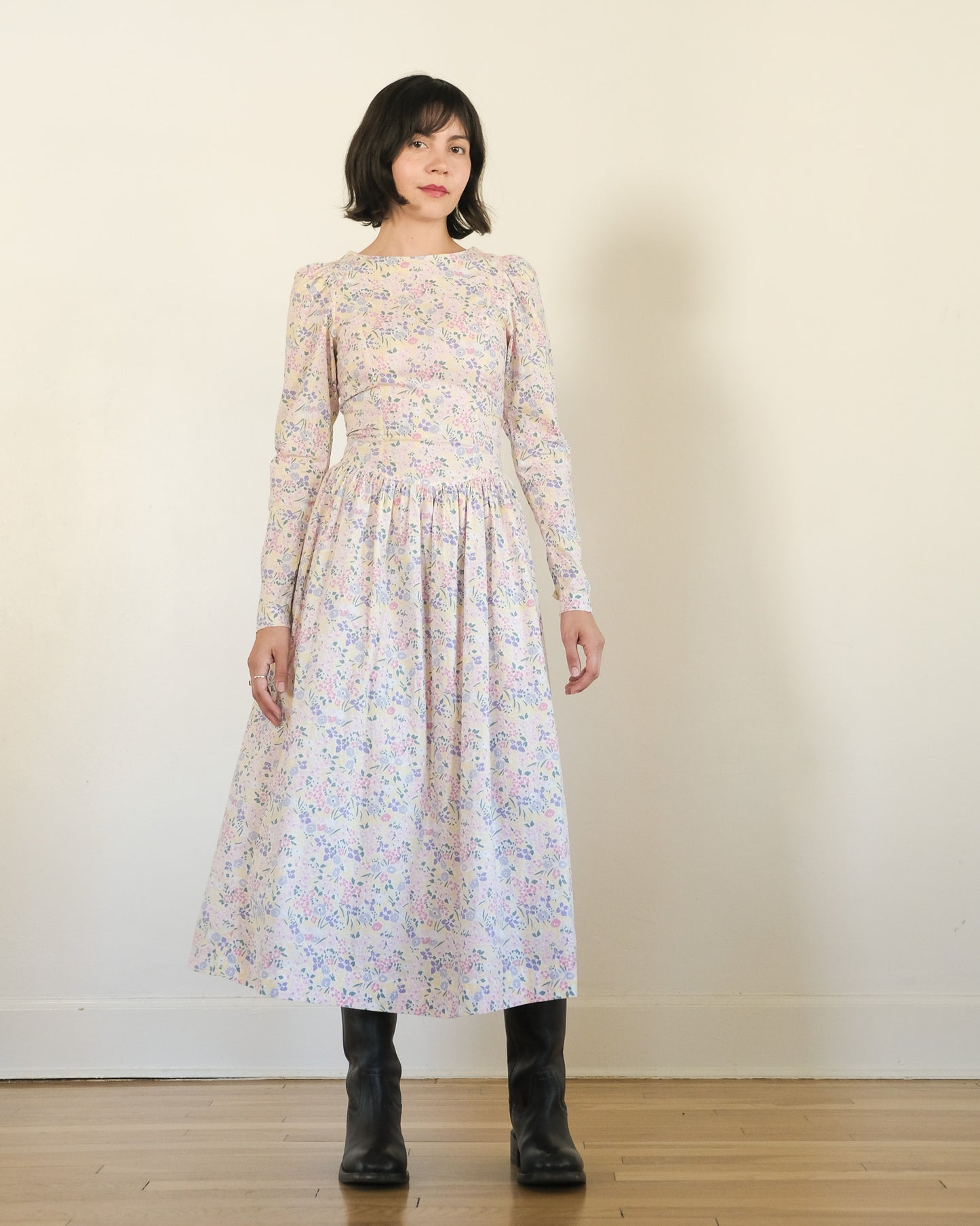 90s Laura Ashley cotton floral midi dress