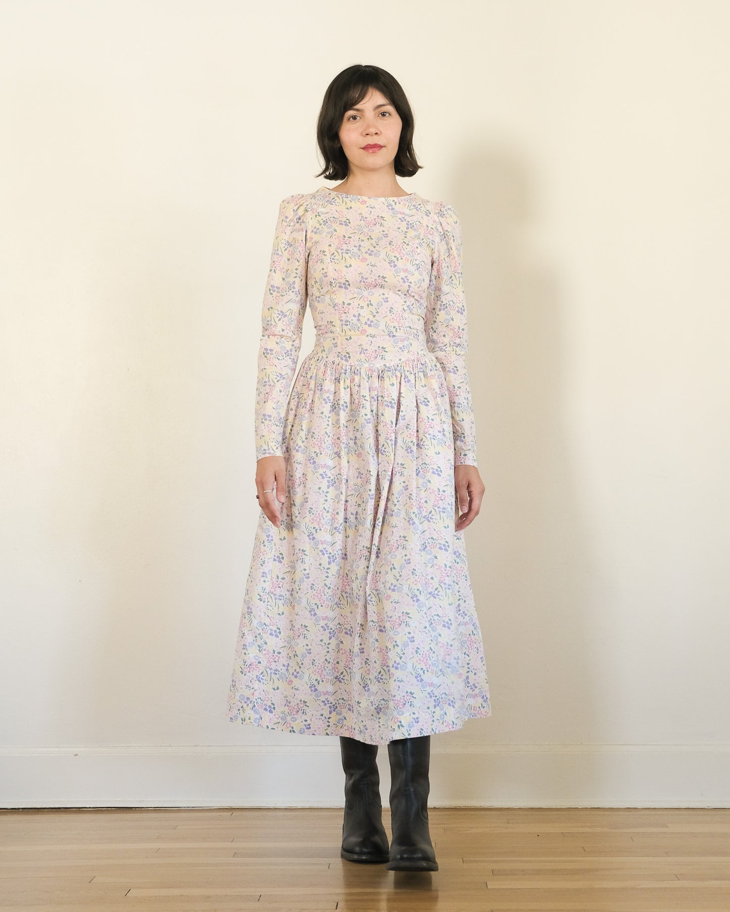 90s Laura Ashley cotton floral midi dress