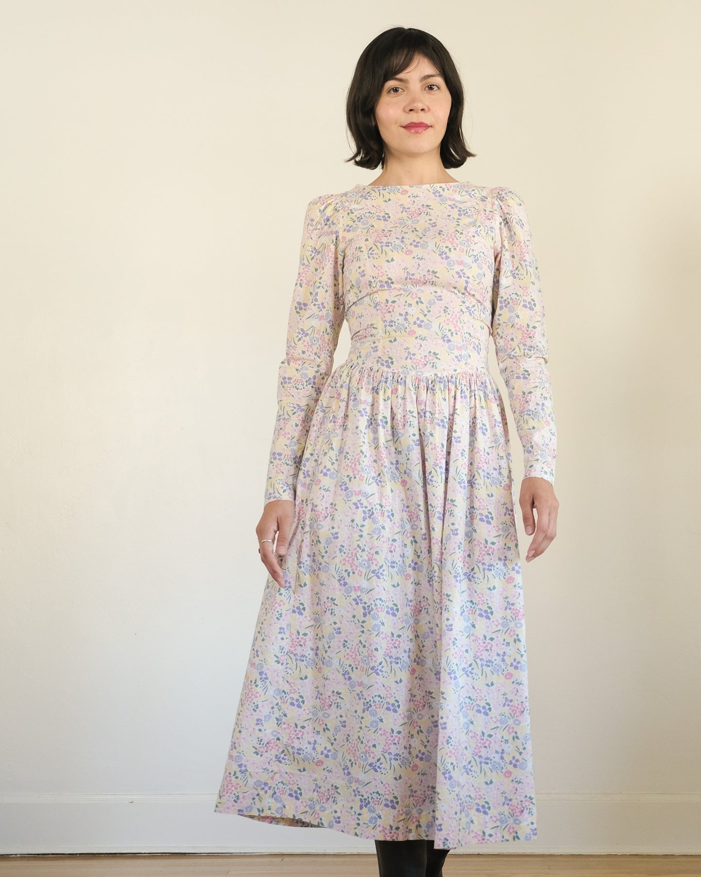 90s Laura Ashley cotton floral midi dress