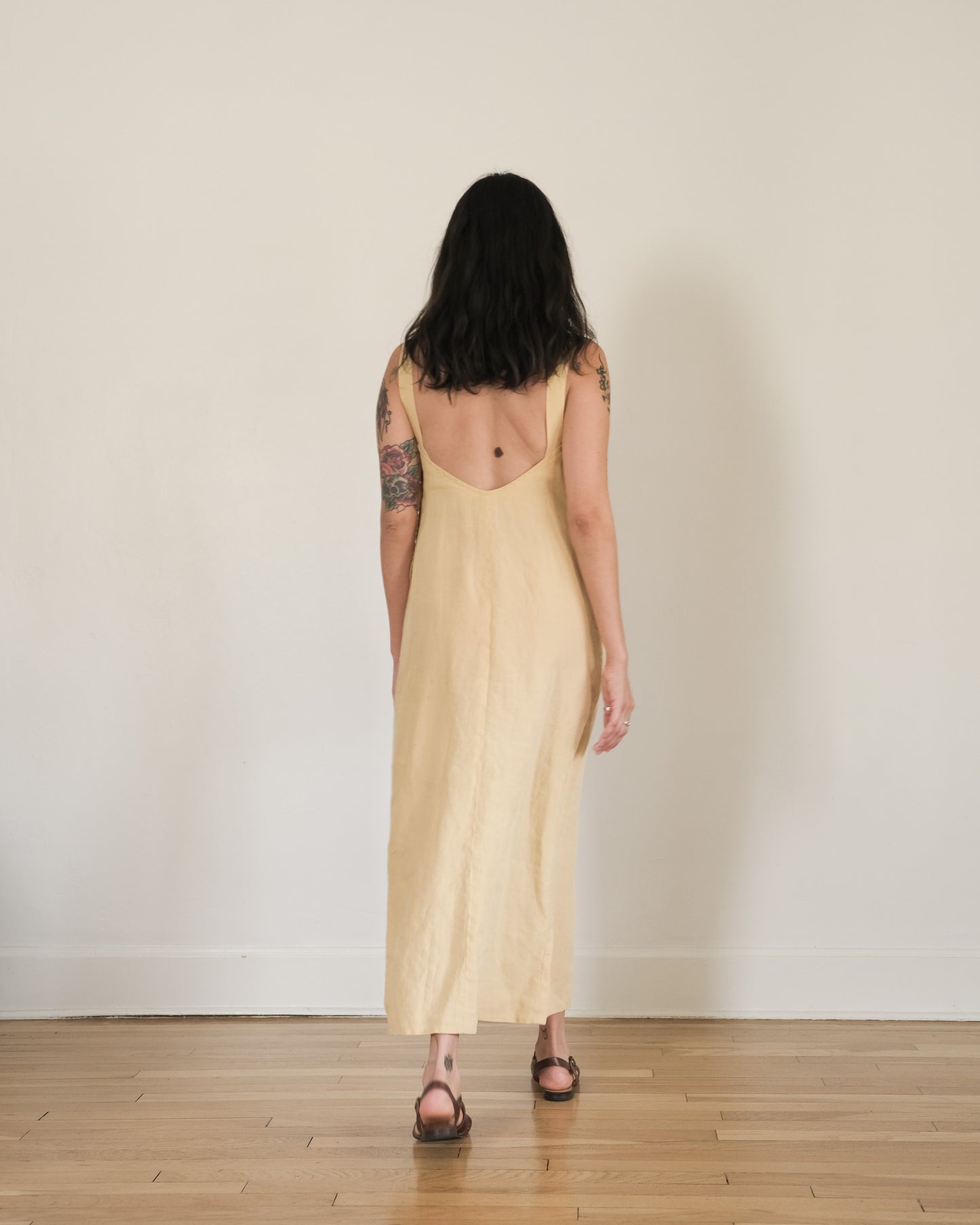 90s Calvin Klein linen column dress