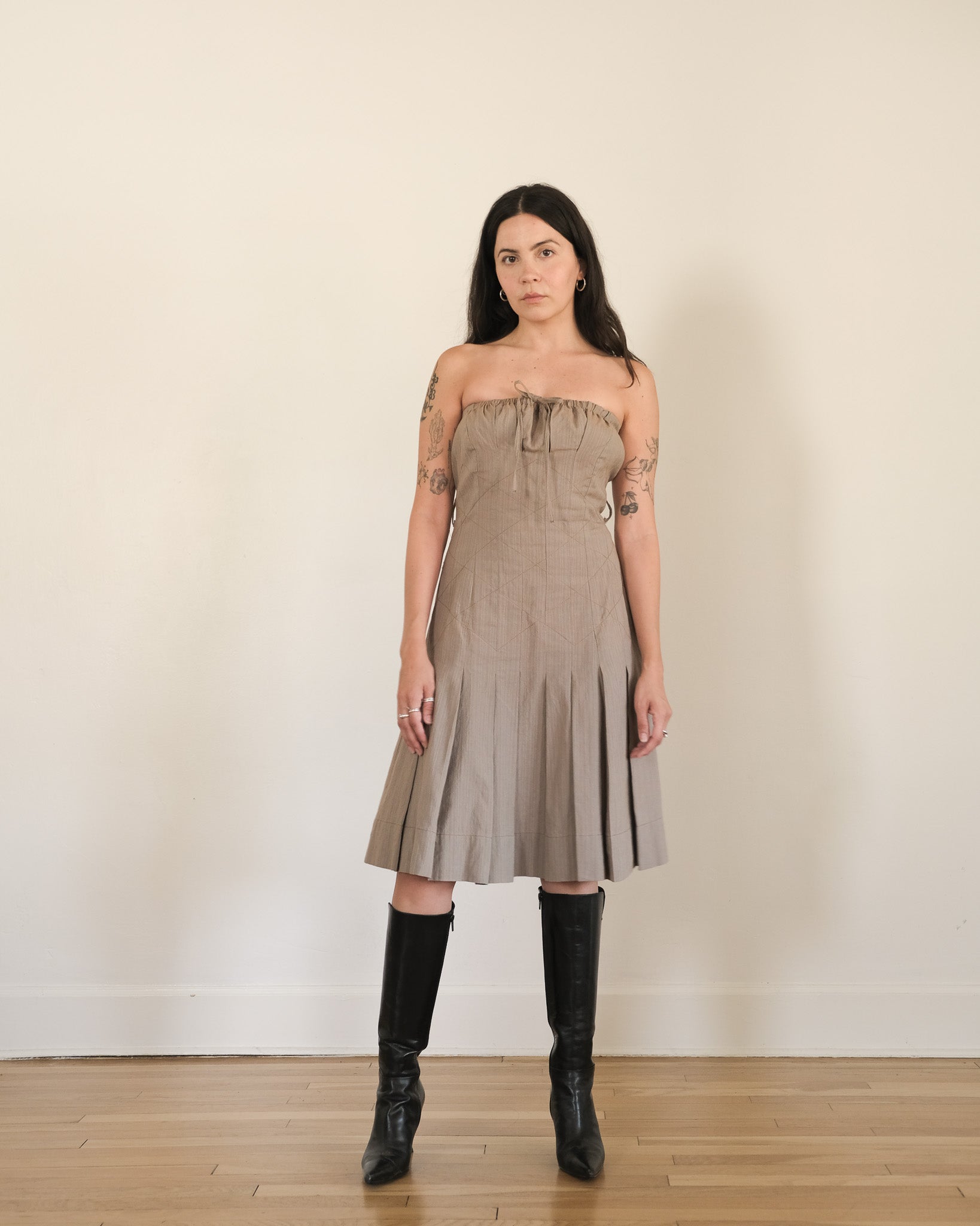 tracy reese dresses 00s cotton + linen dress How to know when EcoVeros viscose is made SIZE_WOMEN'S LARGE Color:Italian 100% Washed Cotton Linen Denim Floral