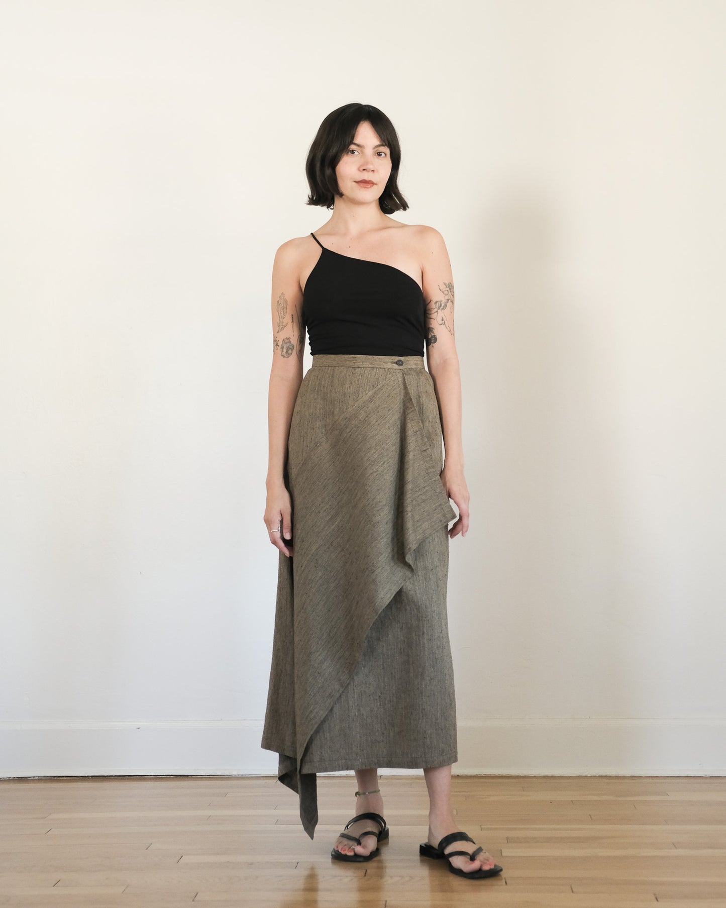 80s Issey Miyake asymmetrical wrap skirt