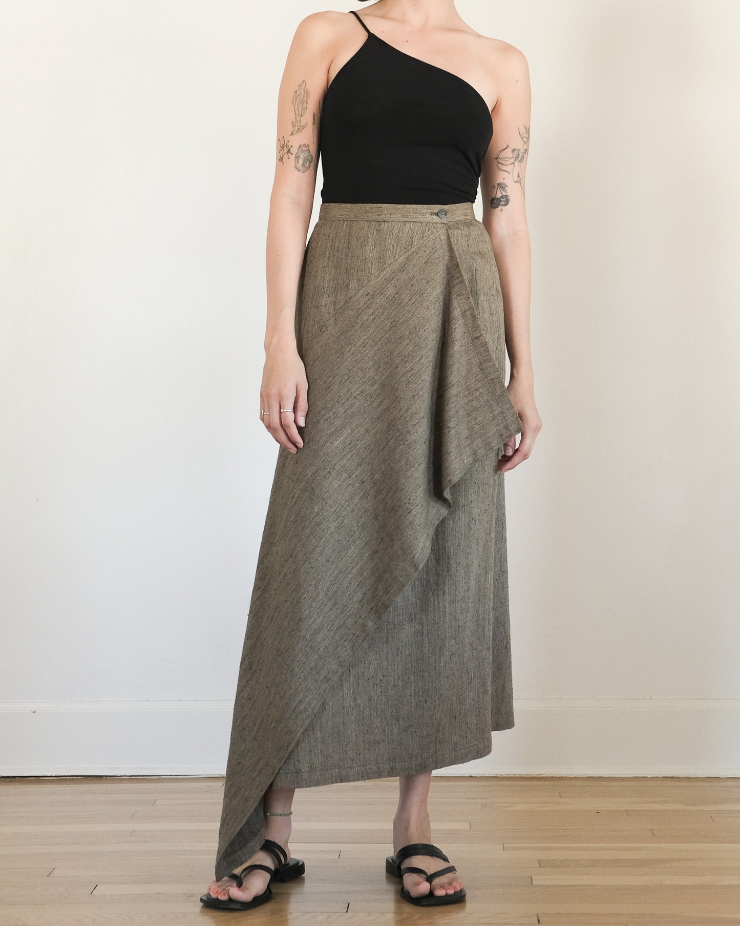 80s Issey Miyake asymmetrical wrap skirt