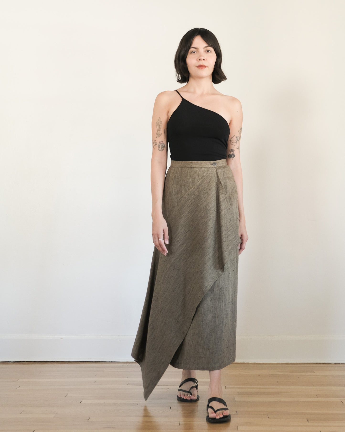 80s Issey Miyake asymmetrical wrap skirt