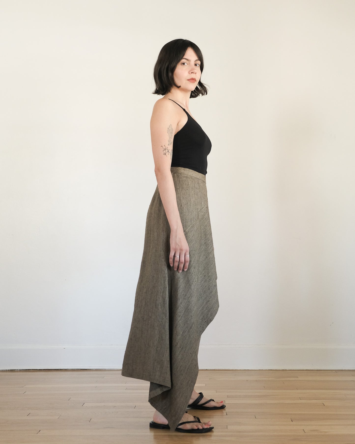 80s Issey Miyake asymmetrical wrap skirt