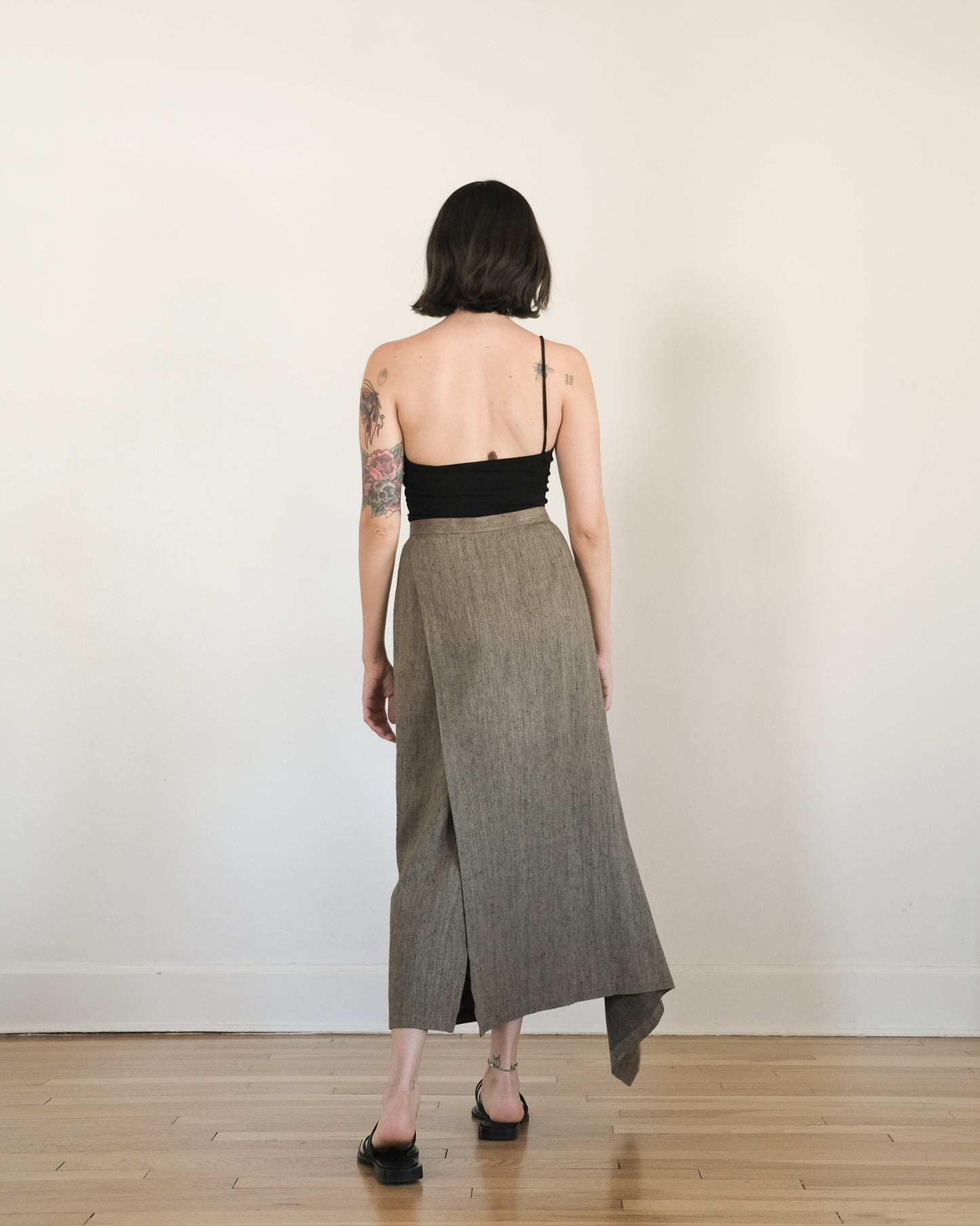 80s Issey Miyake asymmetrical wrap skirt
