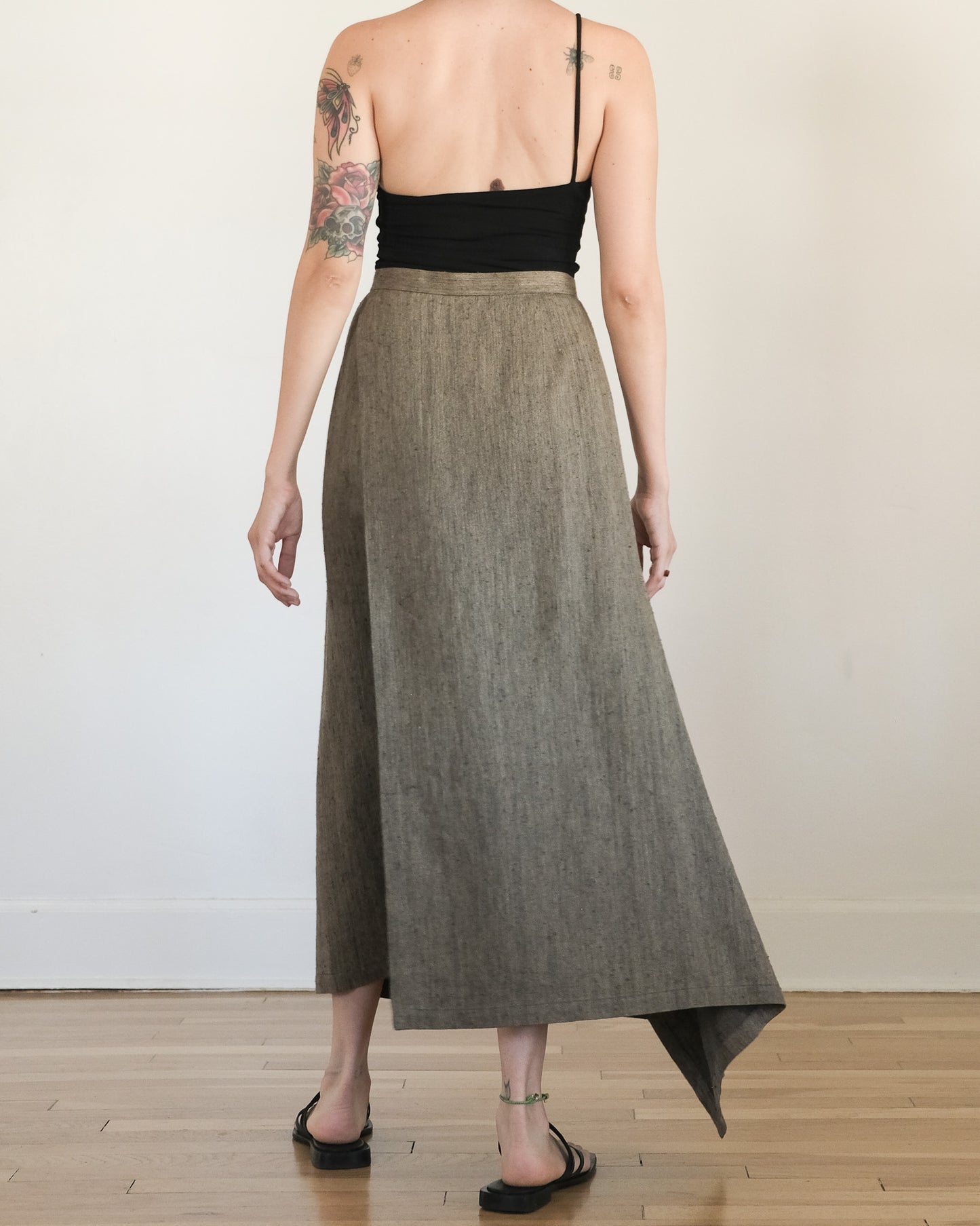 80s Issey Miyake asymmetrical wrap skirt