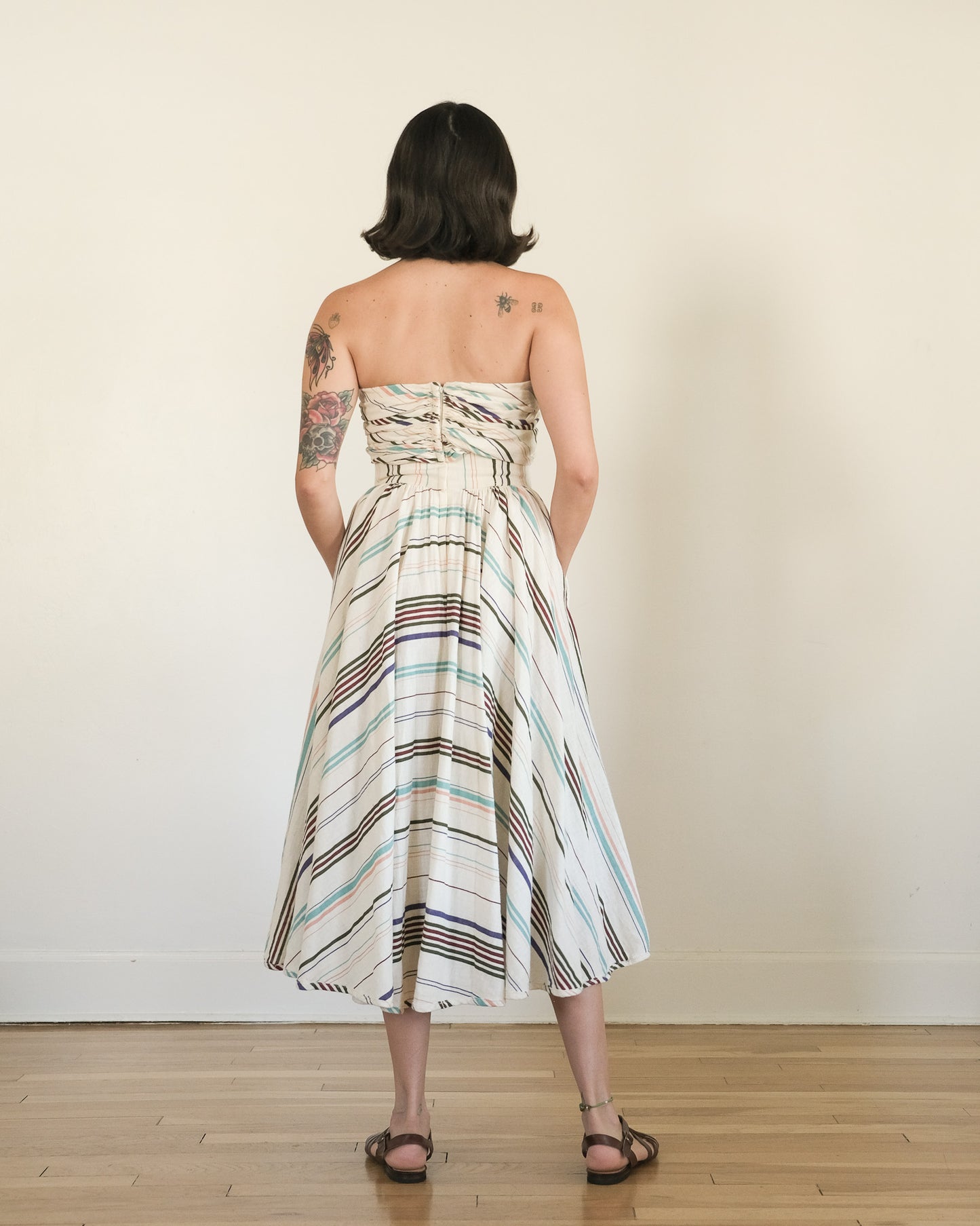 80s Barboglio cotton gauze halter dress