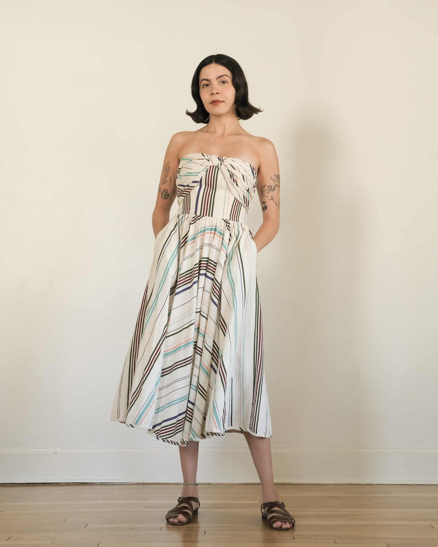 80s Barboglio cotton gauze halter dress
