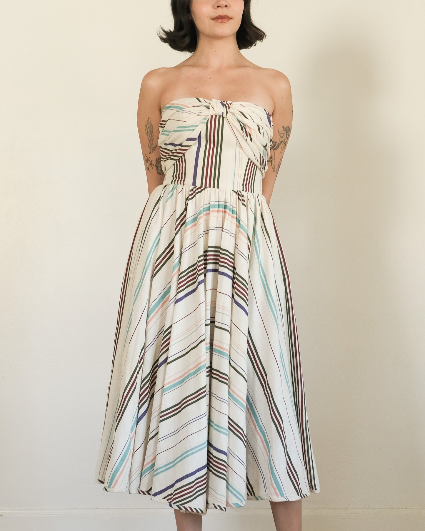 80s Barboglio cotton gauze halter dress