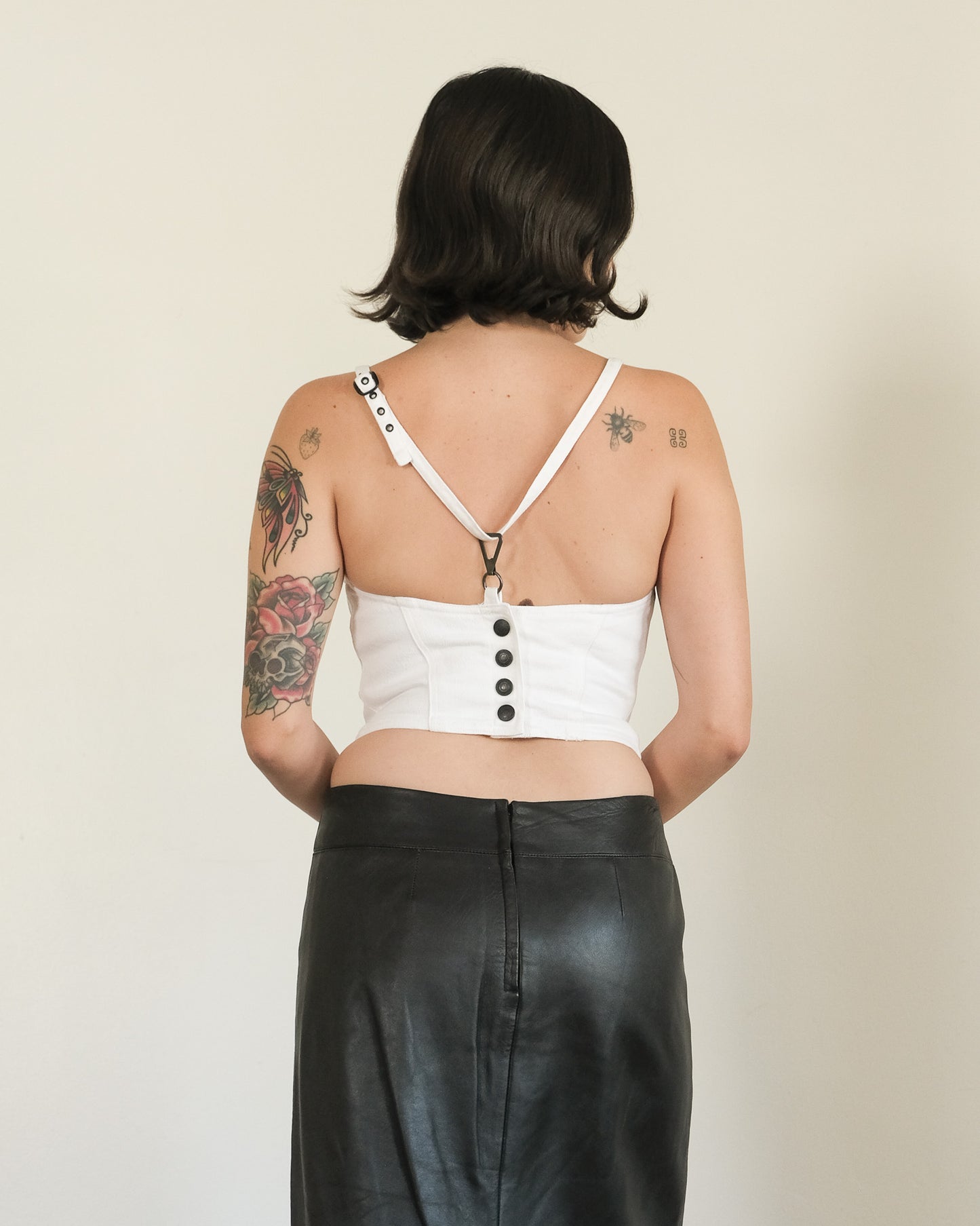 90s DKNY buckle strap bustier