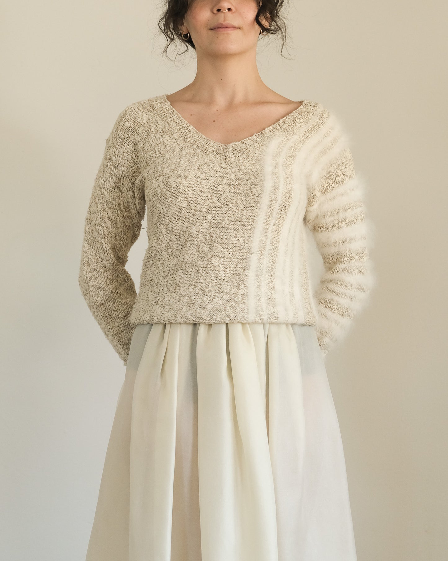 ANGORA STRIPED SWEATER