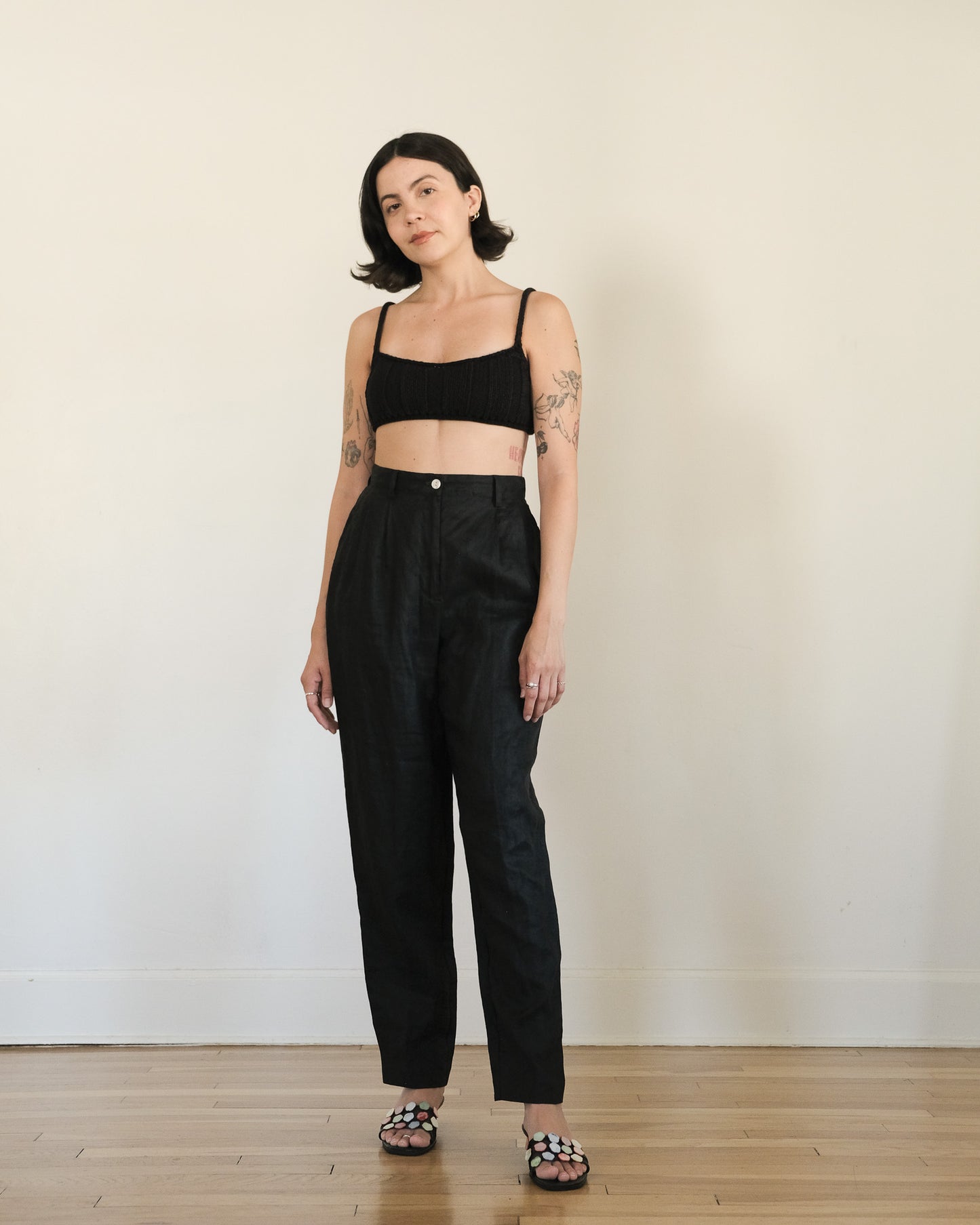 90s Benetton linen pleated trousers