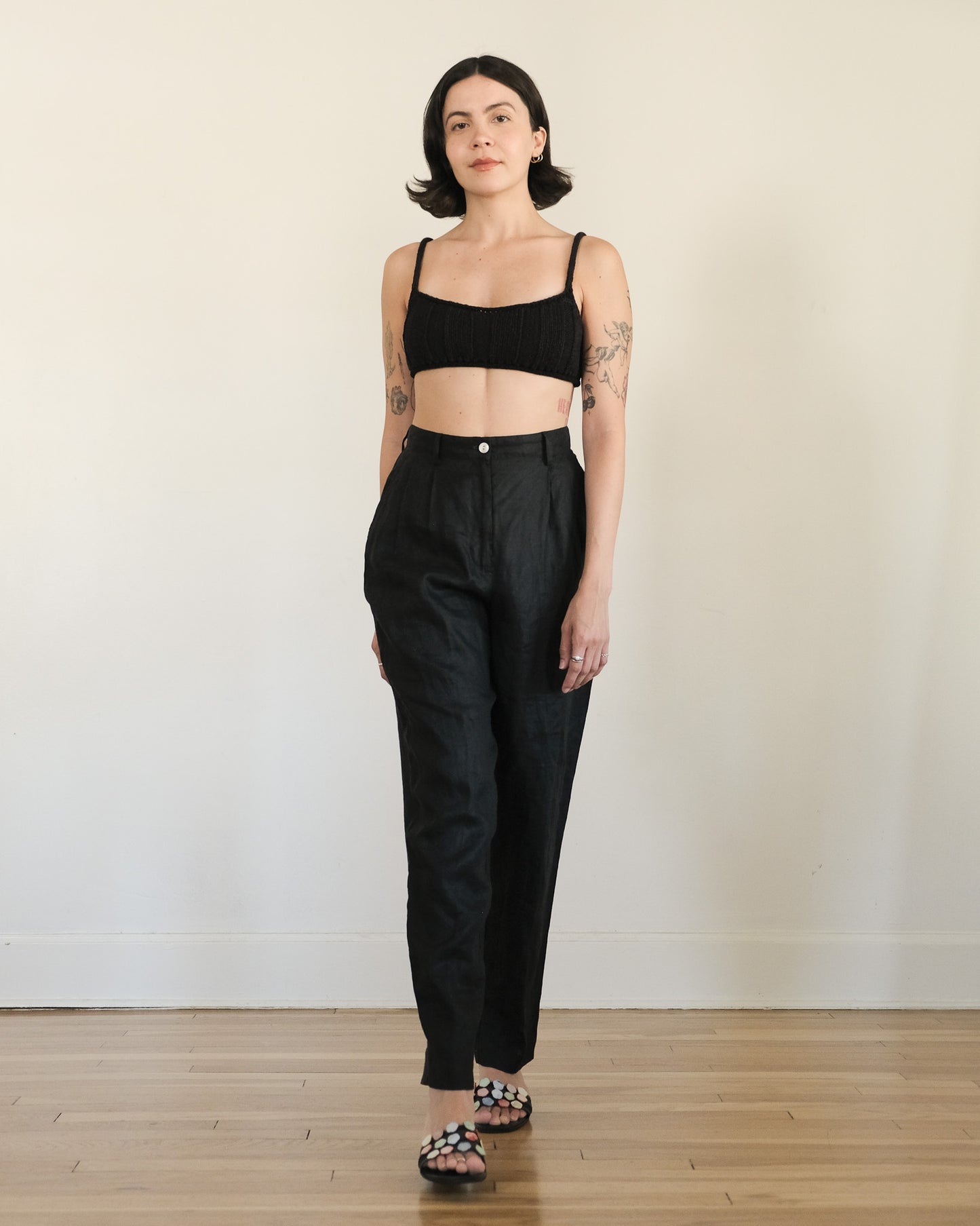90s Benetton linen pleated trousers