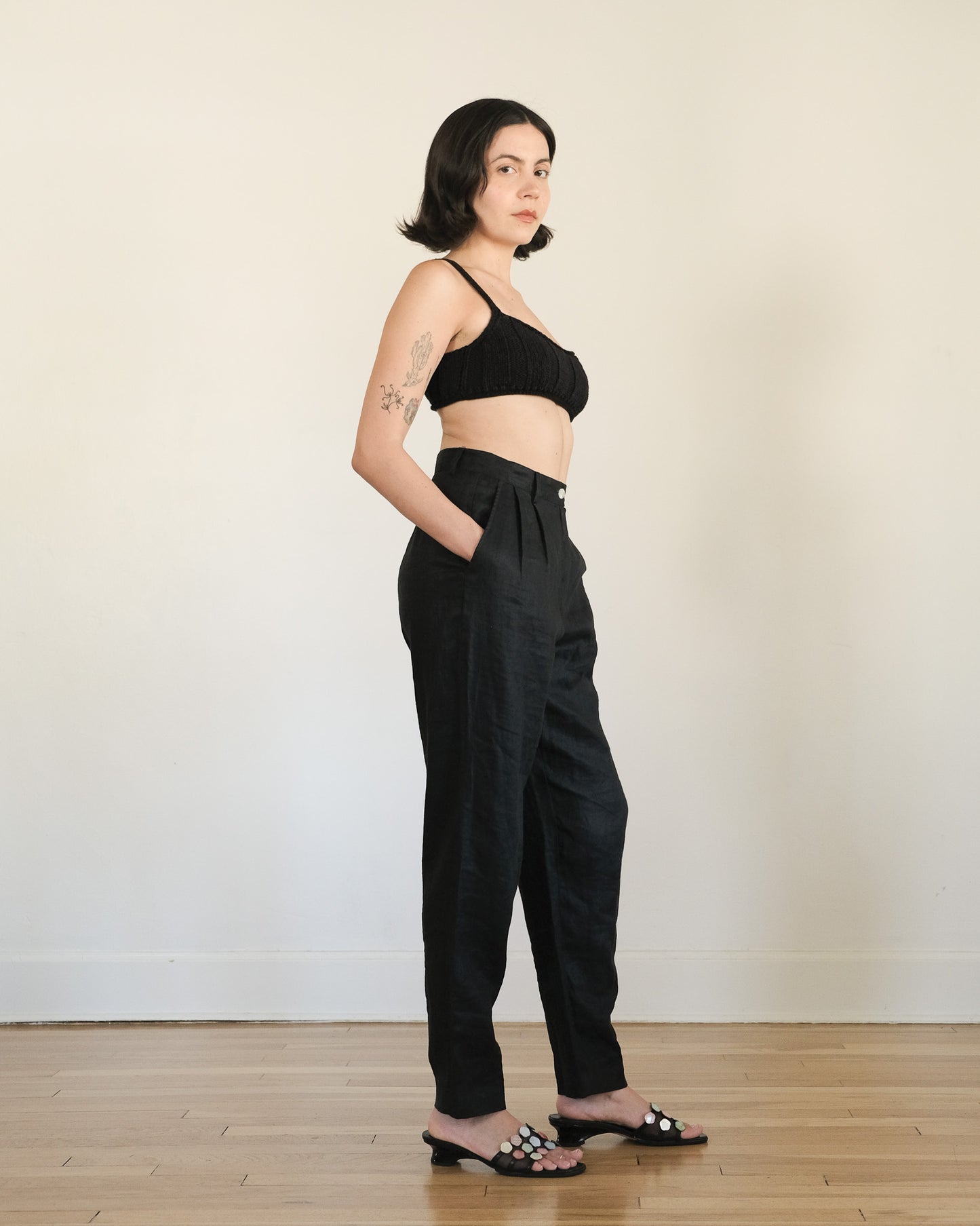 90s Benetton linen pleated trousers