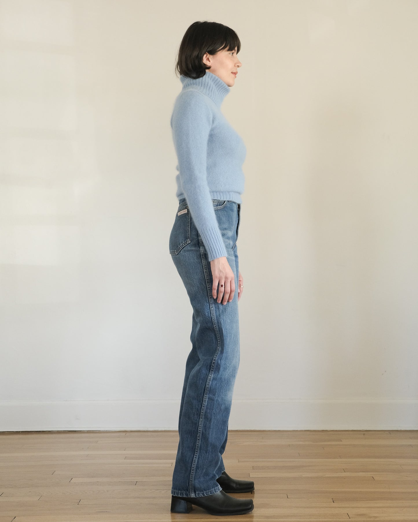 90s cornflower angora turtleneck