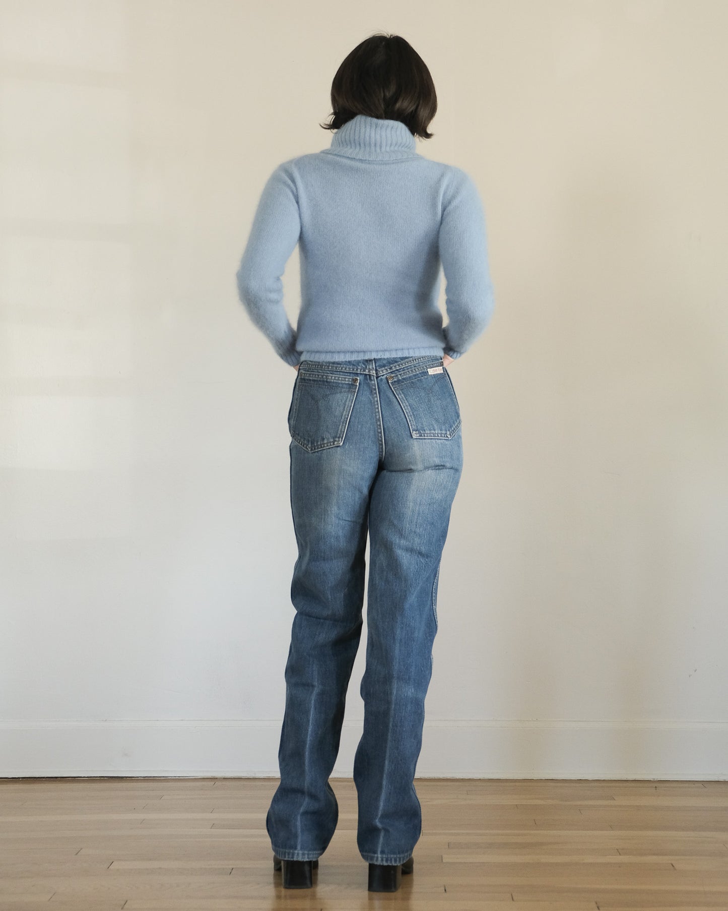 90s cornflower angora turtleneck