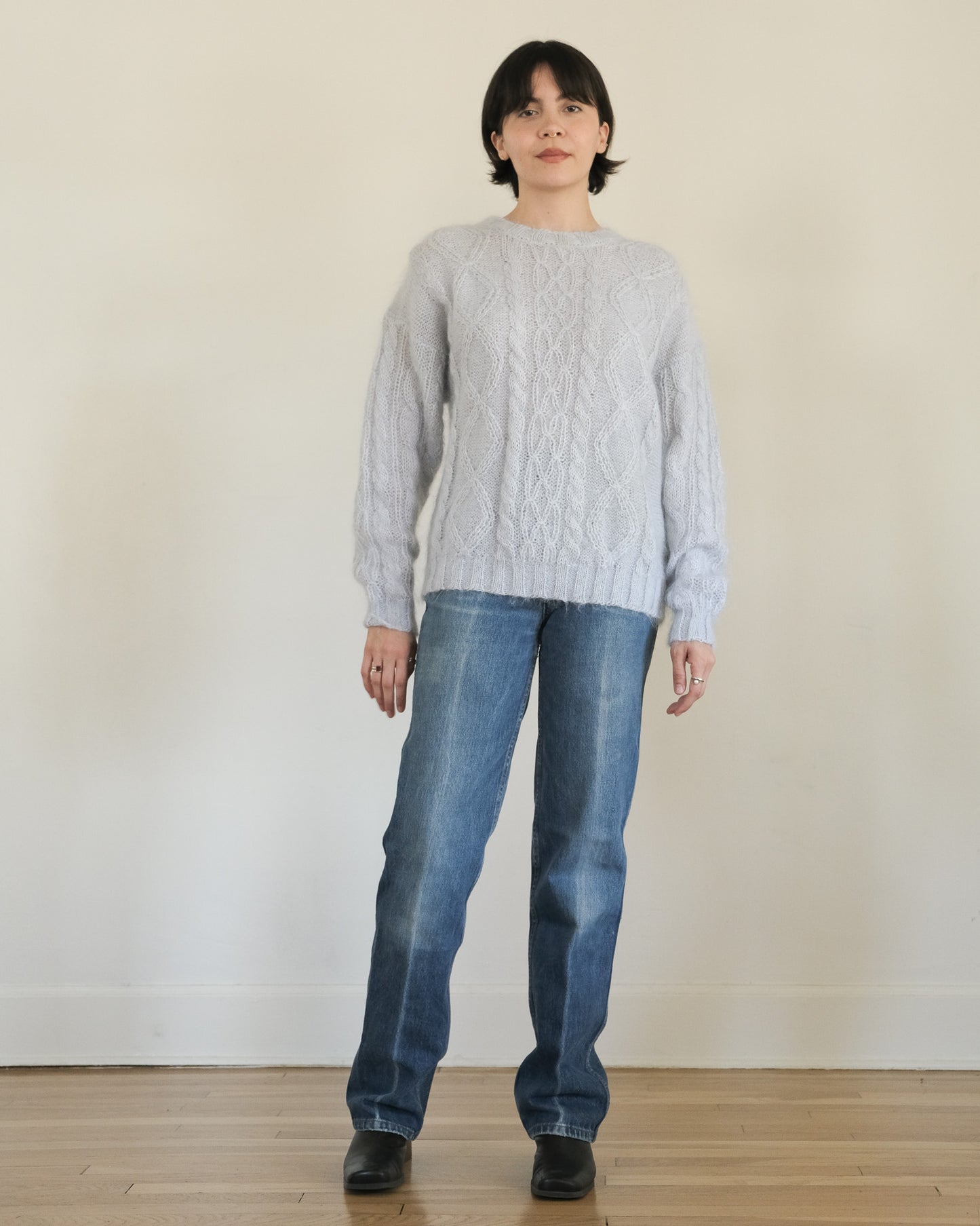 deadstock mohair cable knit sweater