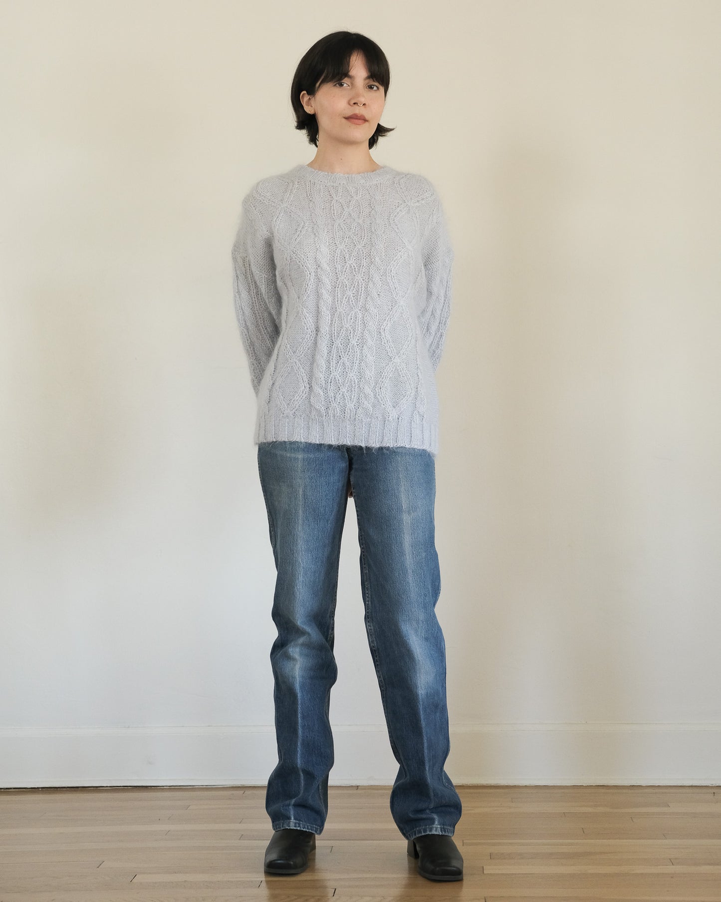 deadstock mohair cable knit sweater