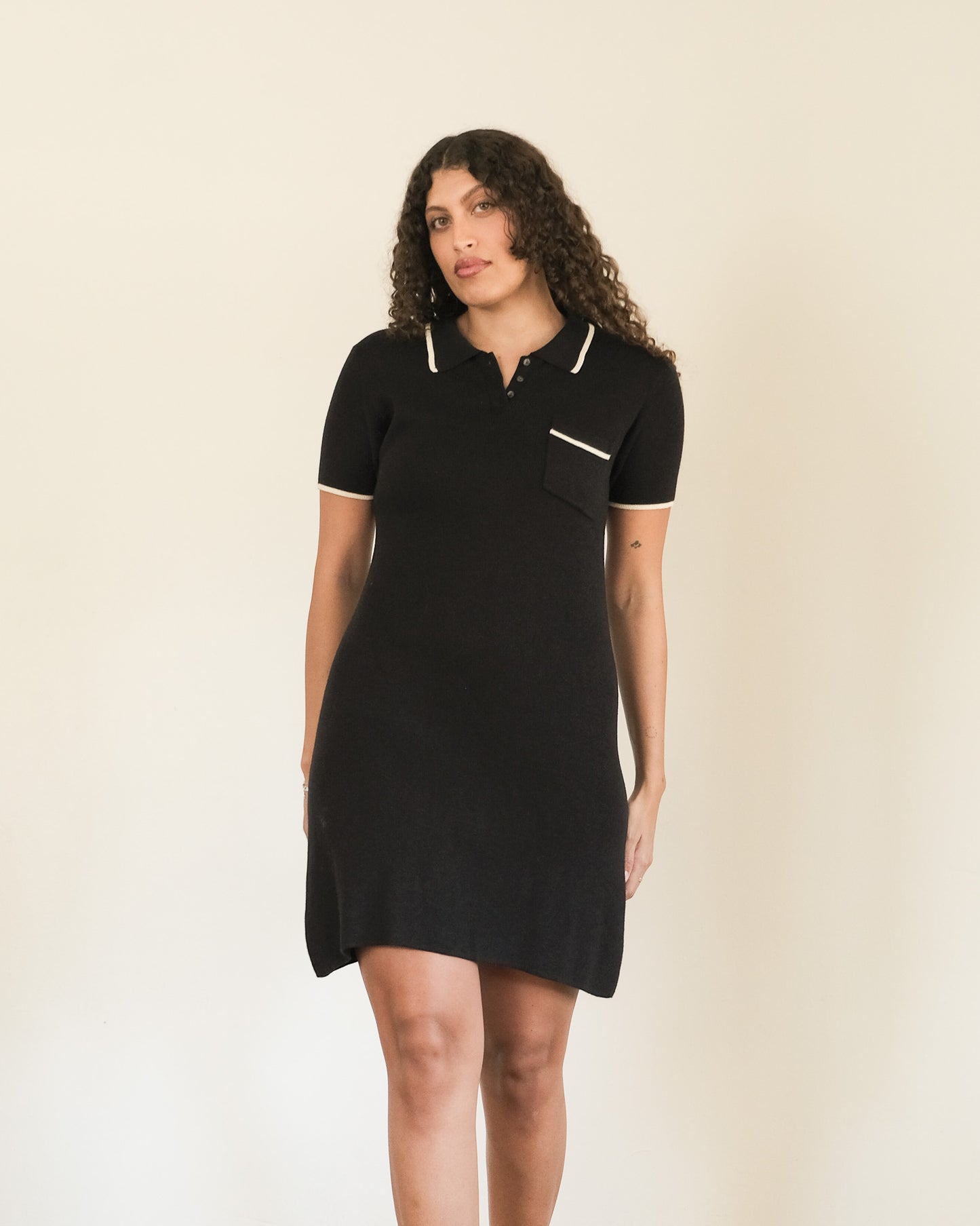 90s ribbed knit polo dress