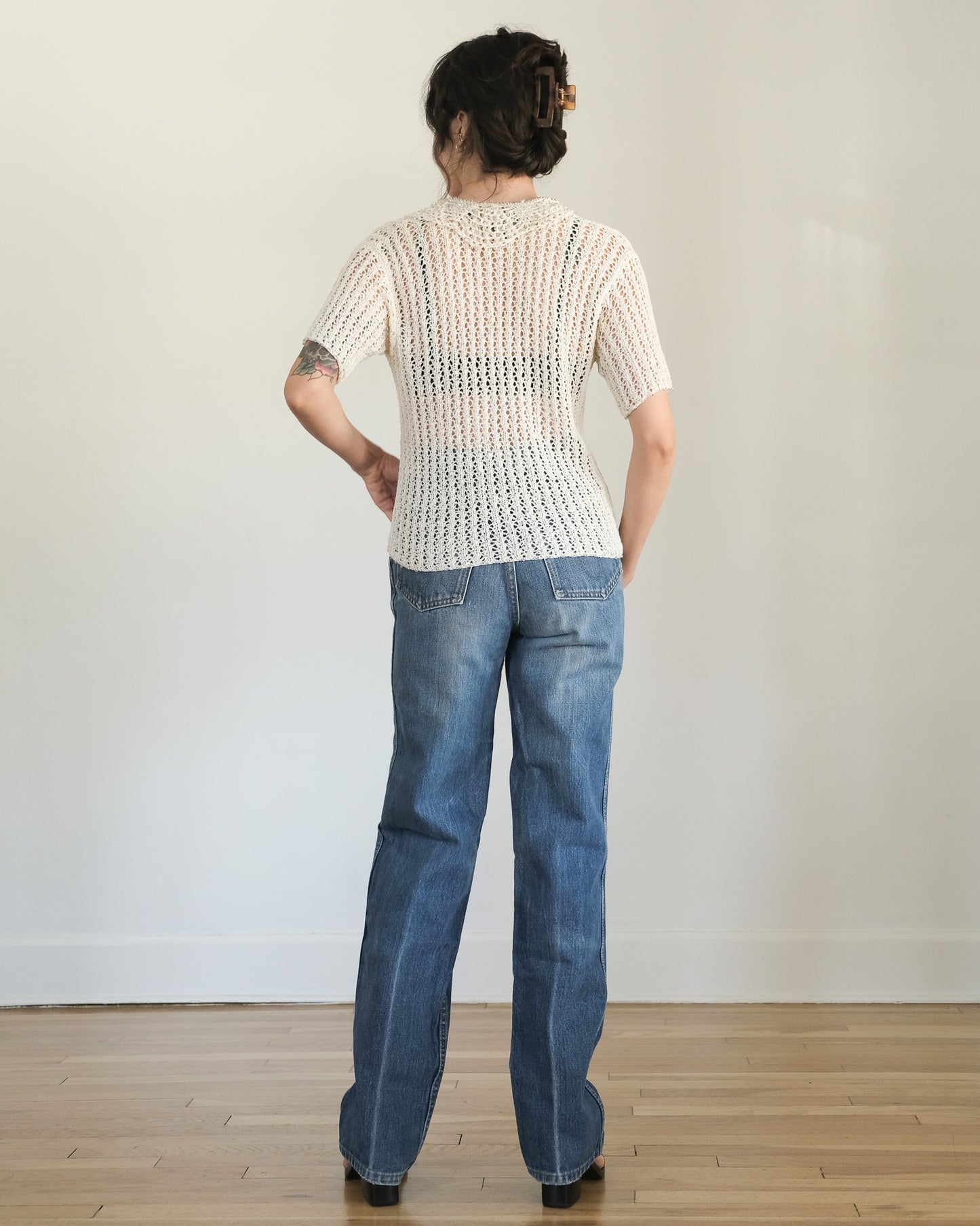90s DKNY beaded linen cardigan