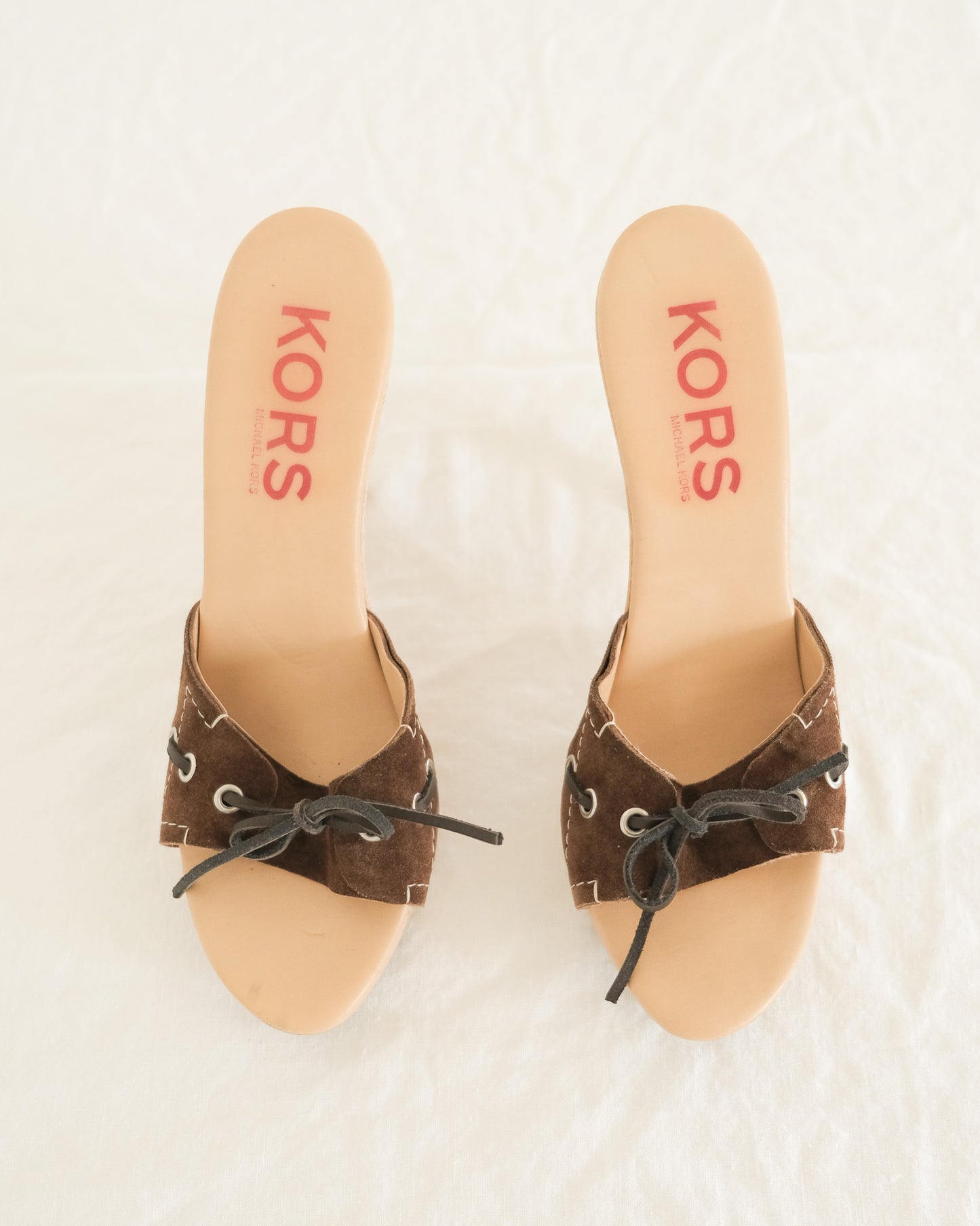 y2k Michael Kors suede mules