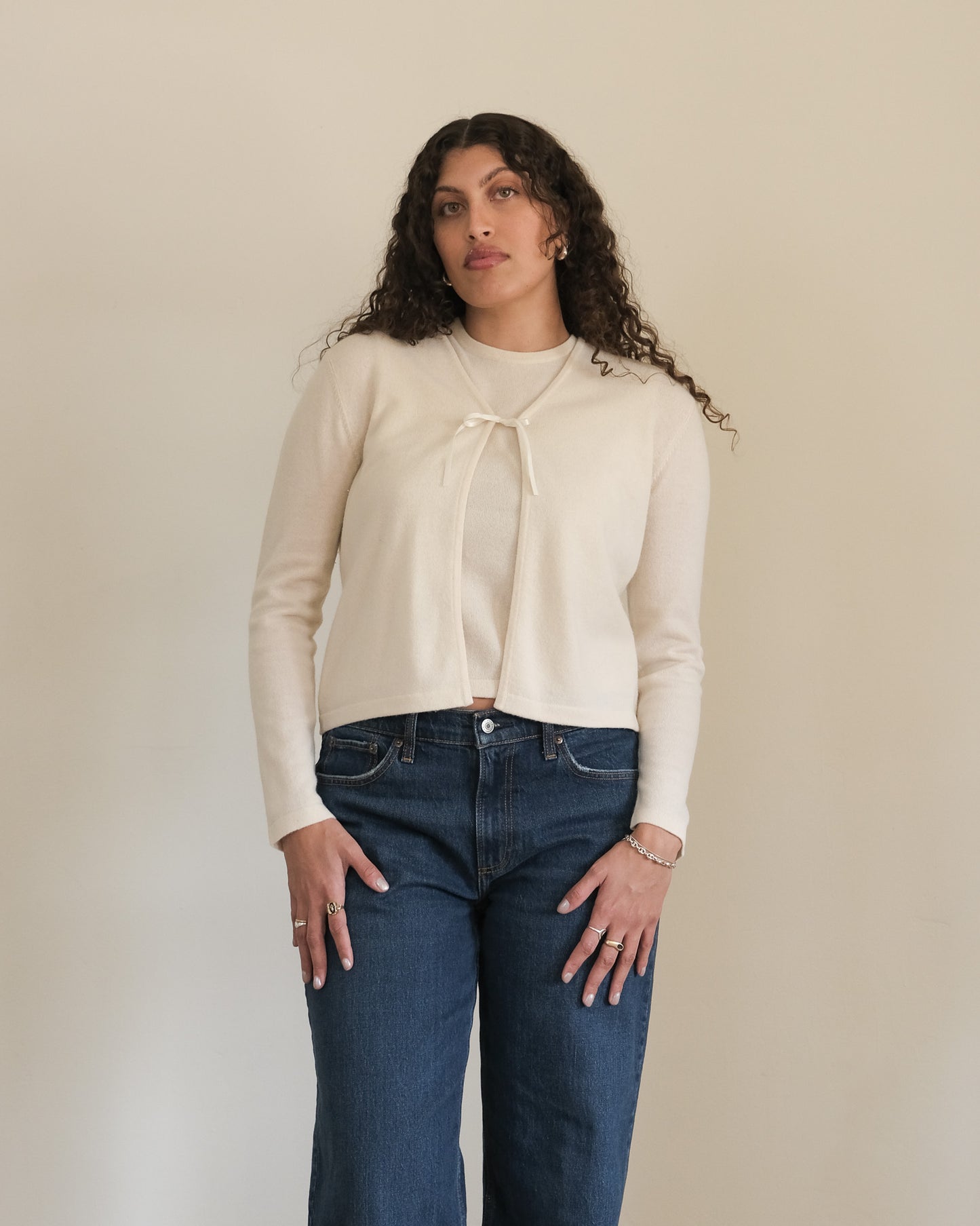 90s cashmere + ribbon twinset