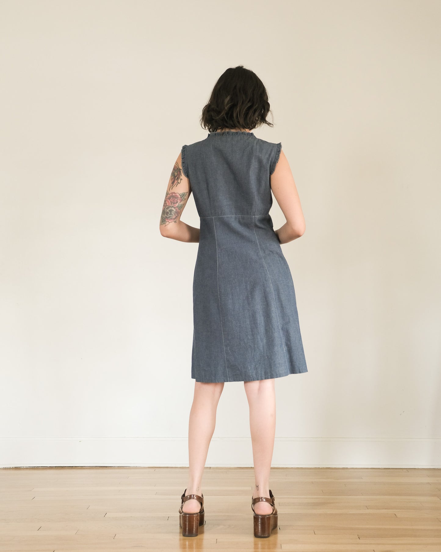 y2k Nanette Lepore chambray dress