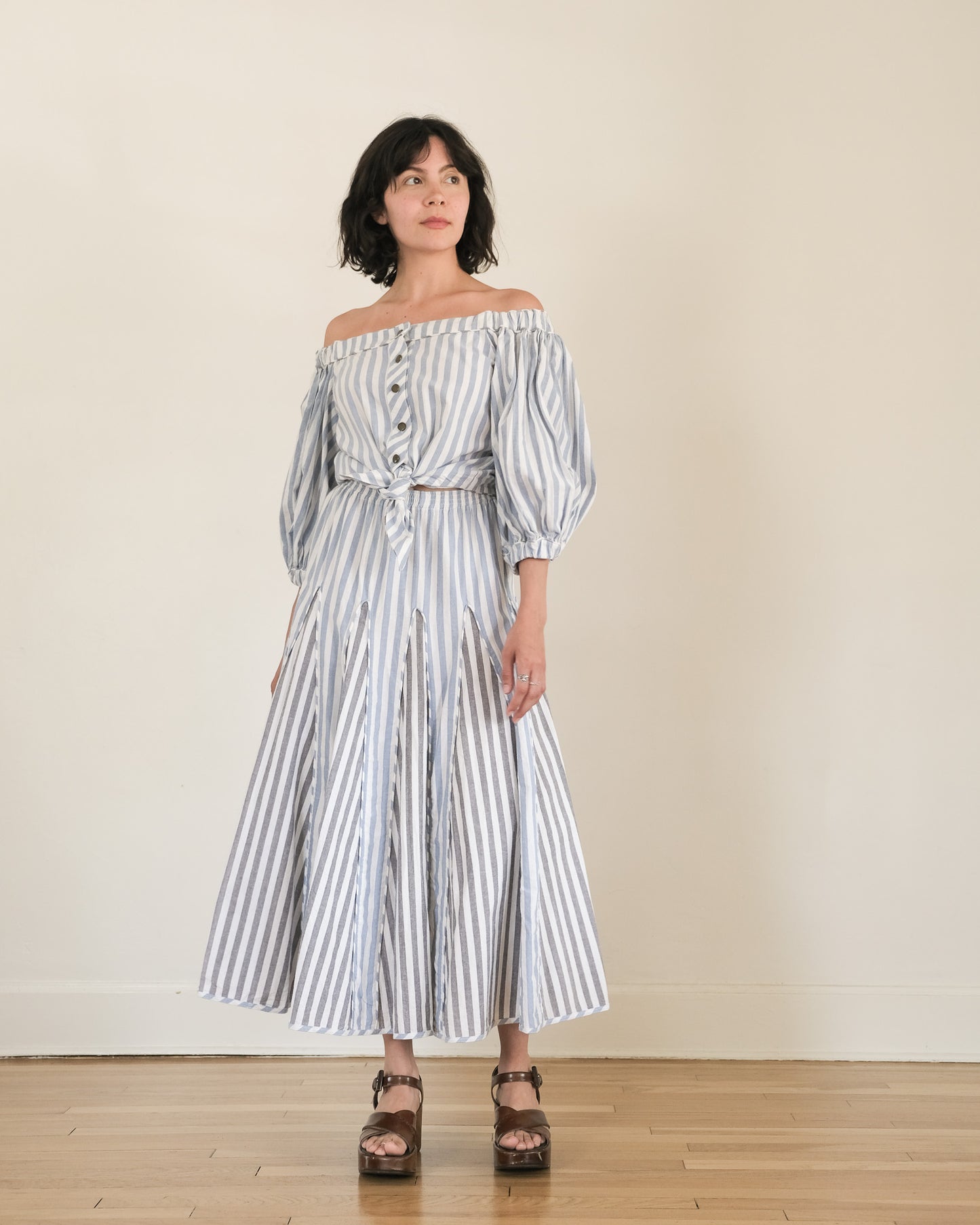 90s Jan Barboglio cotton skirt set