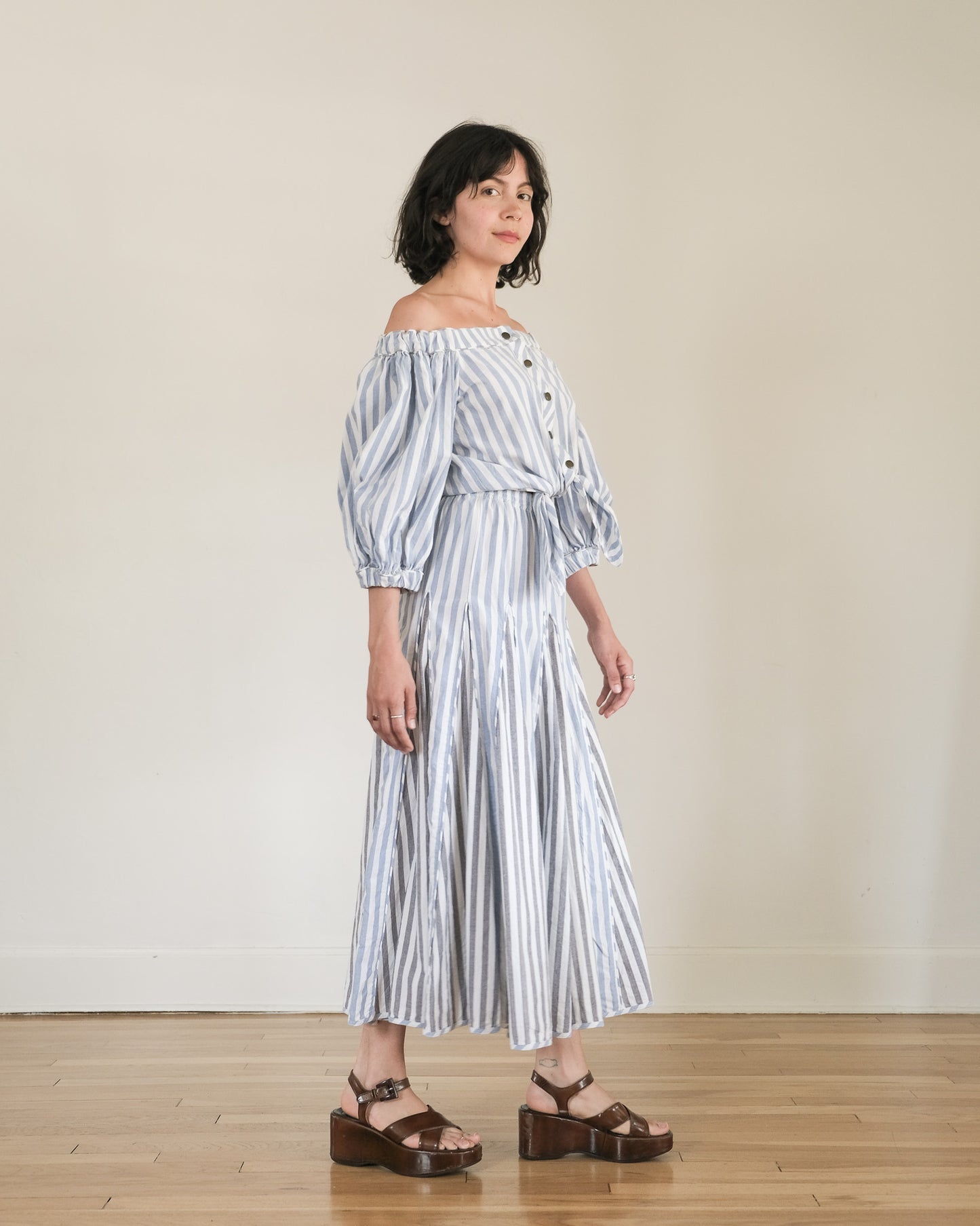 90s Jan Barboglio cotton skirt set