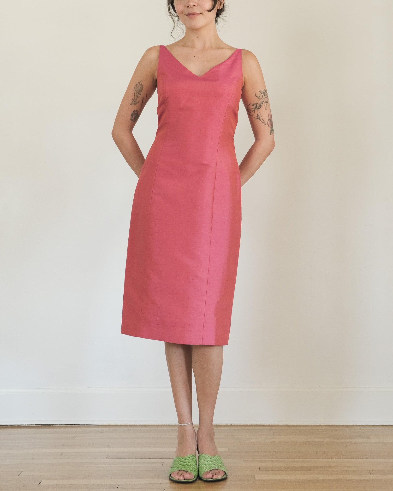 90s iridescent silk cocktail dress 90s iridescent silk cocktail dress