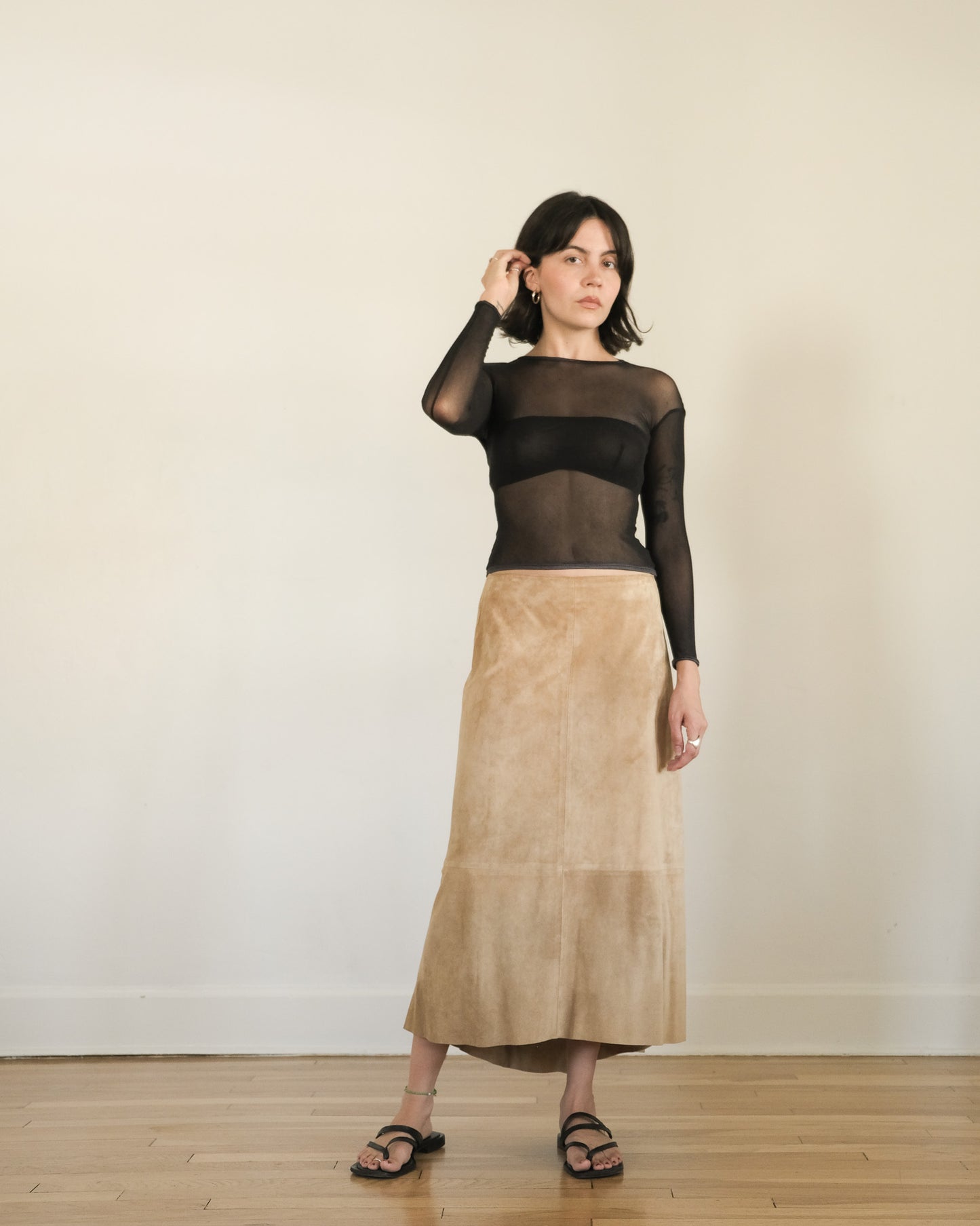 90s bebe micro mesh top