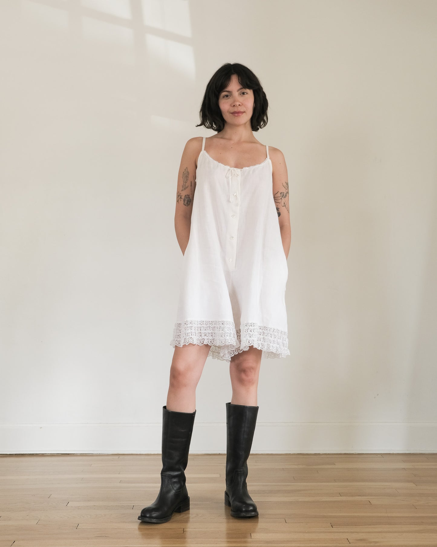 90s DKNY linen romper