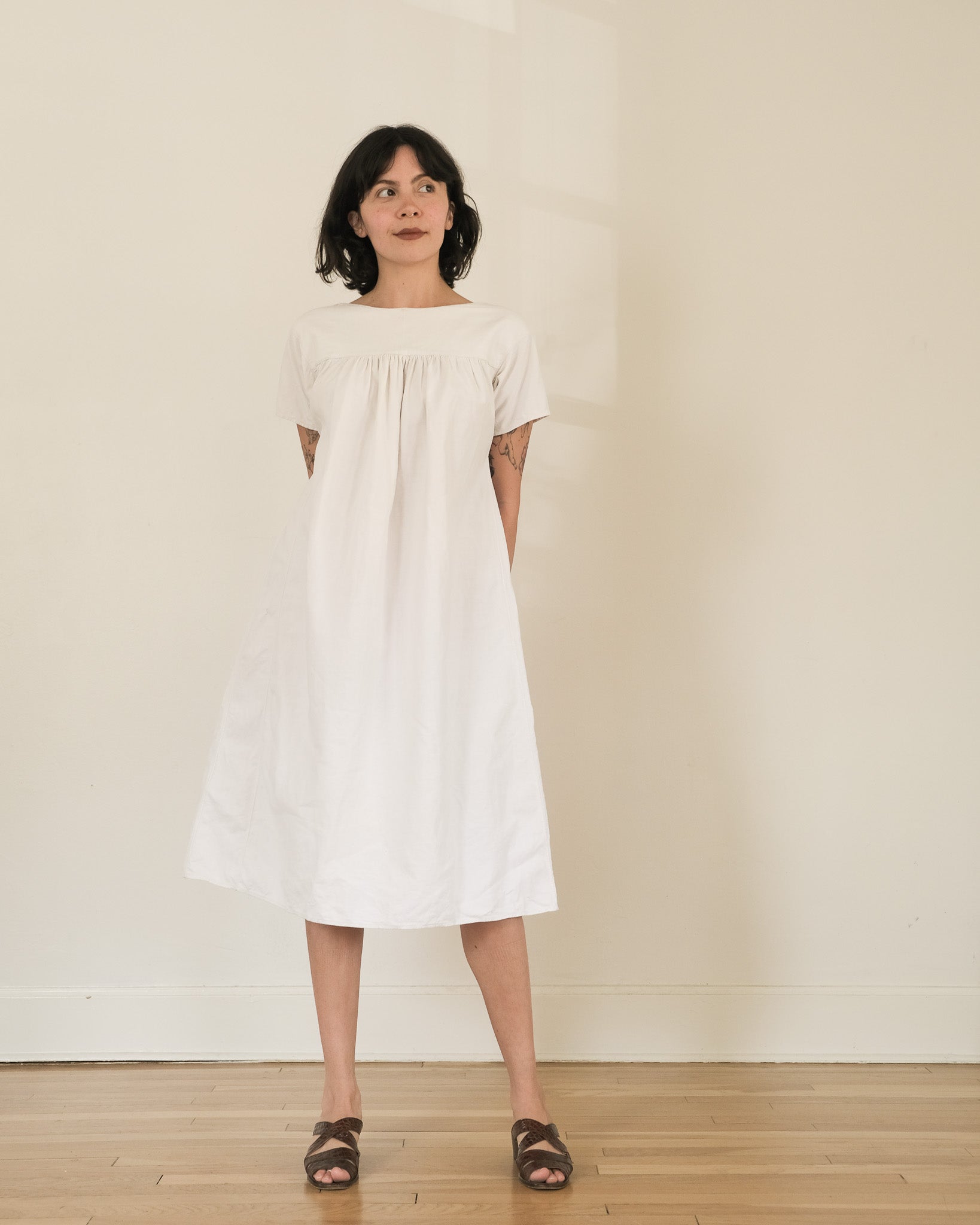 Antique Edwardian monogrammed smock dress – deep end vintage Antique Edwardian monogrammed smock dress – deep end vintage