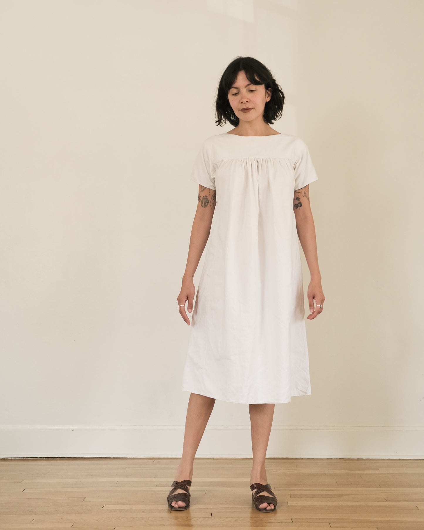 Antique Edwardian monogrammed smock dress