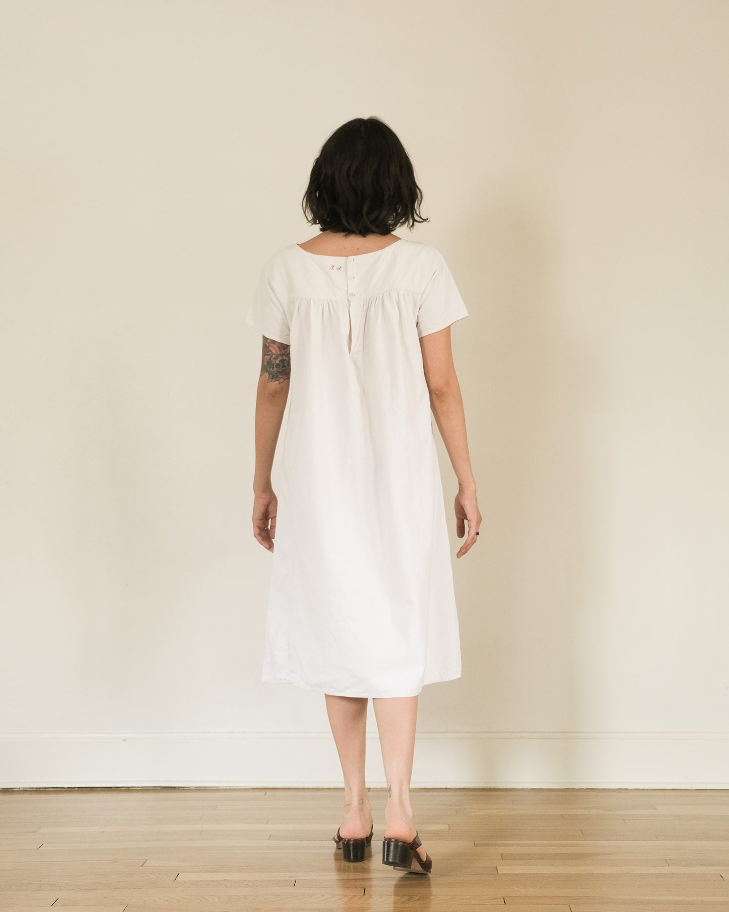 Antique Edwardian monogrammed smock dress