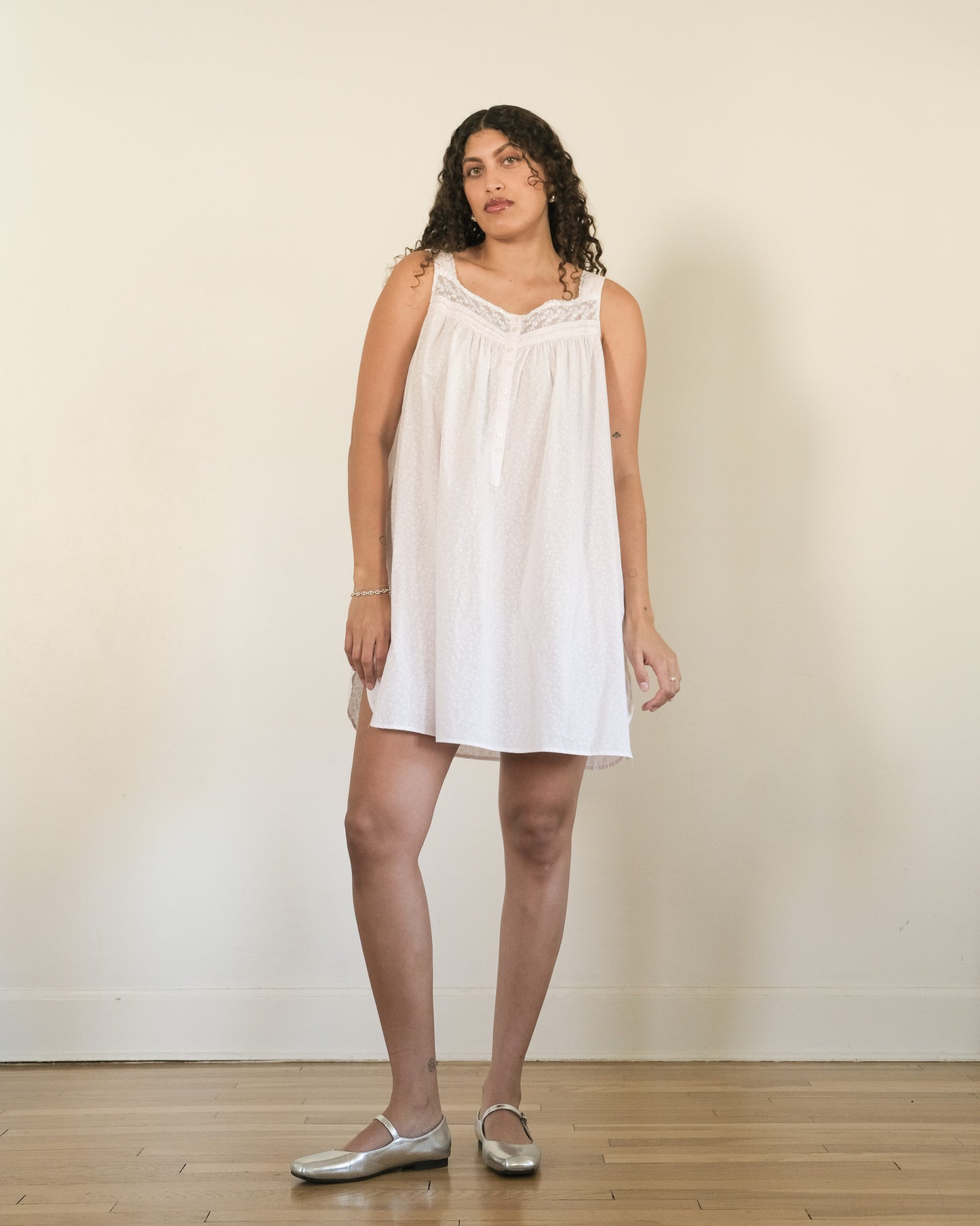 90s Eileen West nightgown mini dress