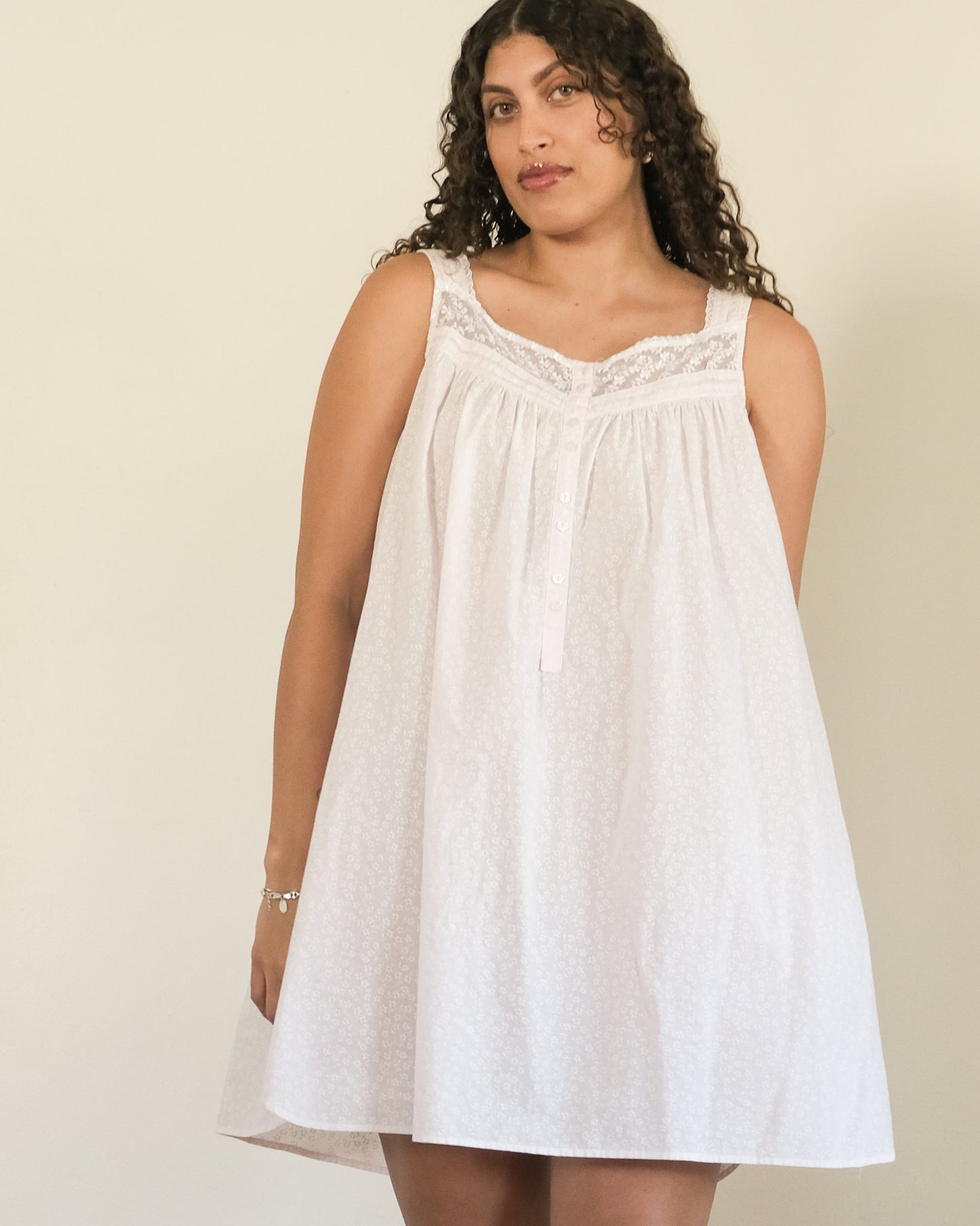 90s Eileen West nightgown mini dress
