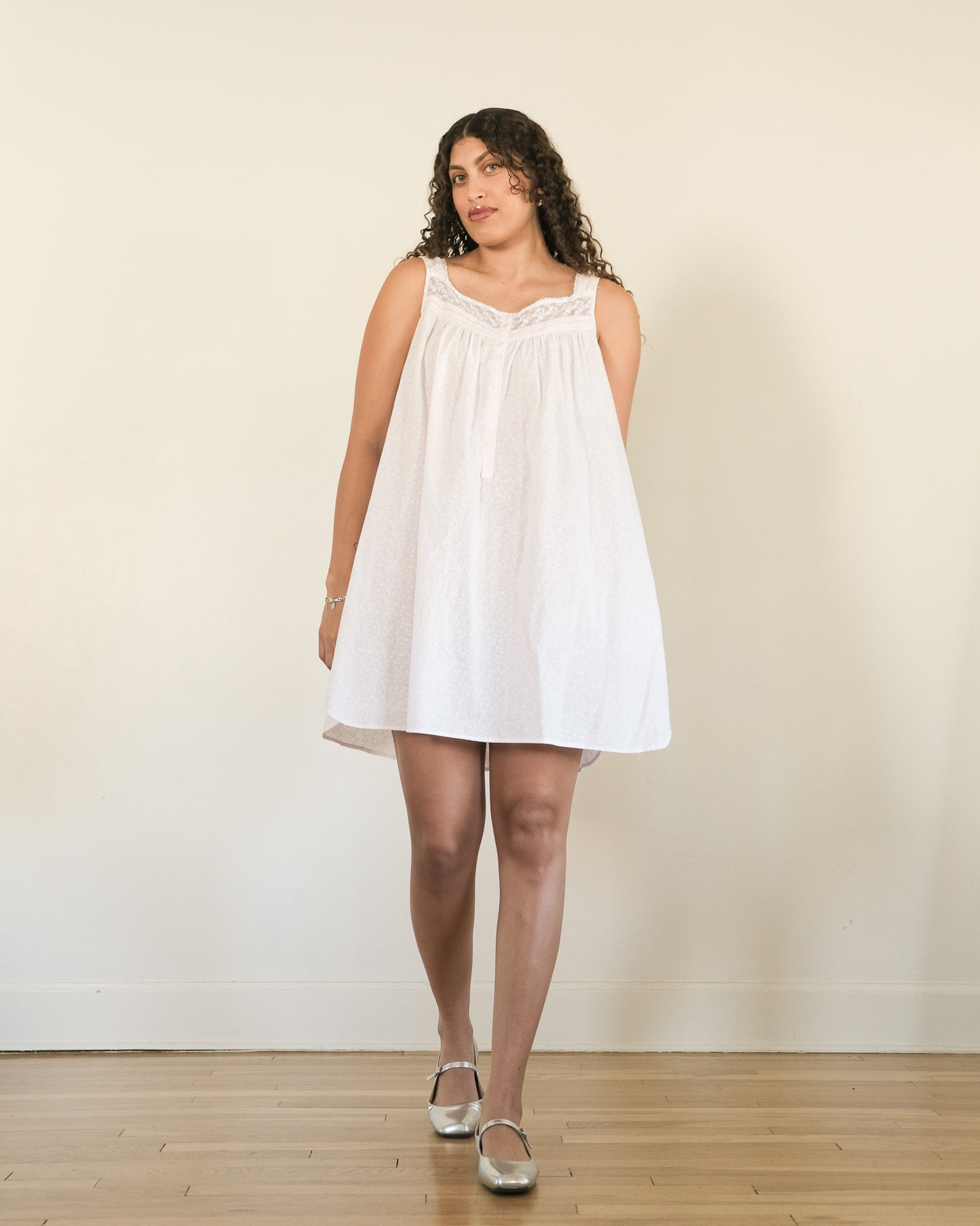 90s Eileen West nightgown mini dress