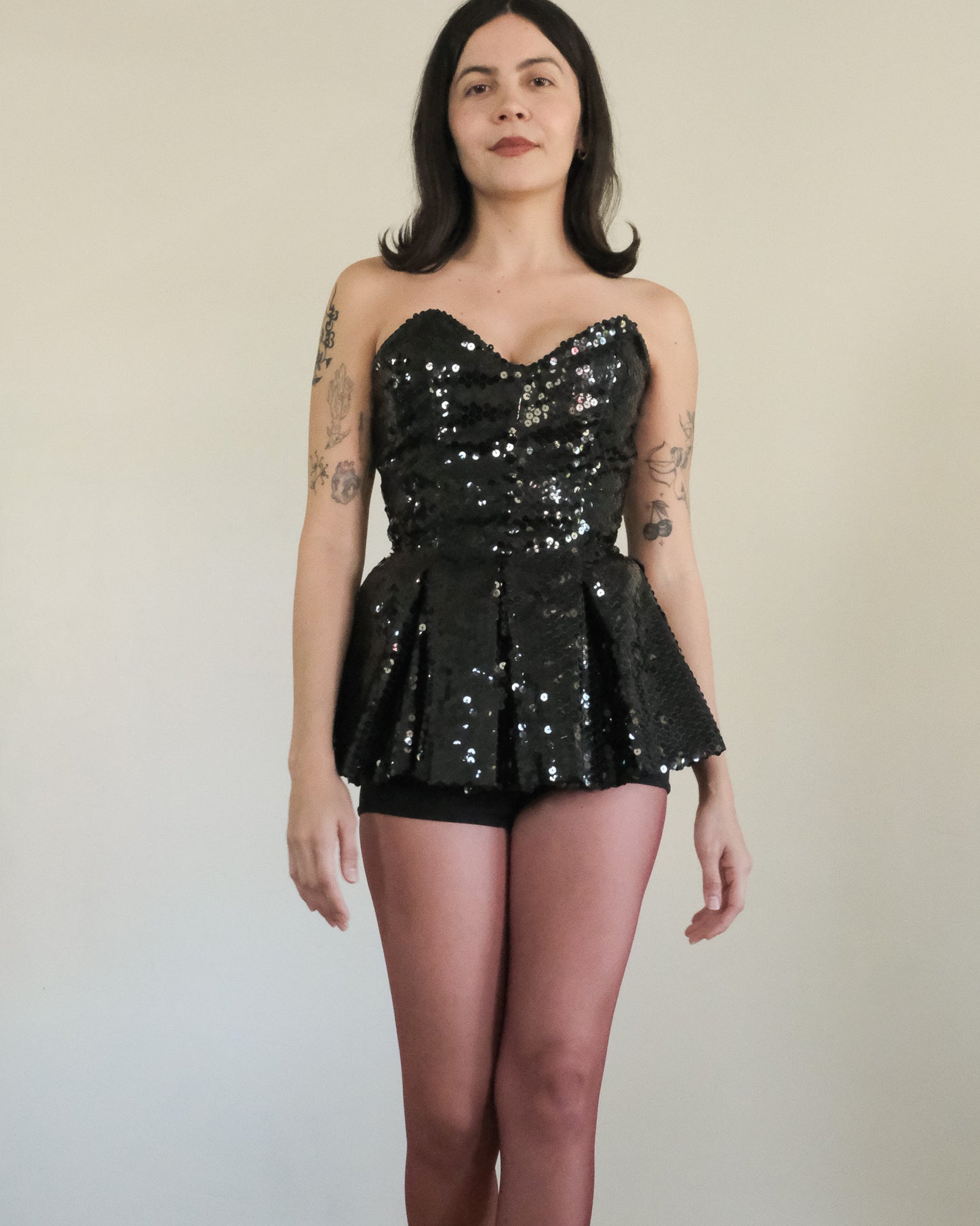 80s Nina Ricci sequin peplum top