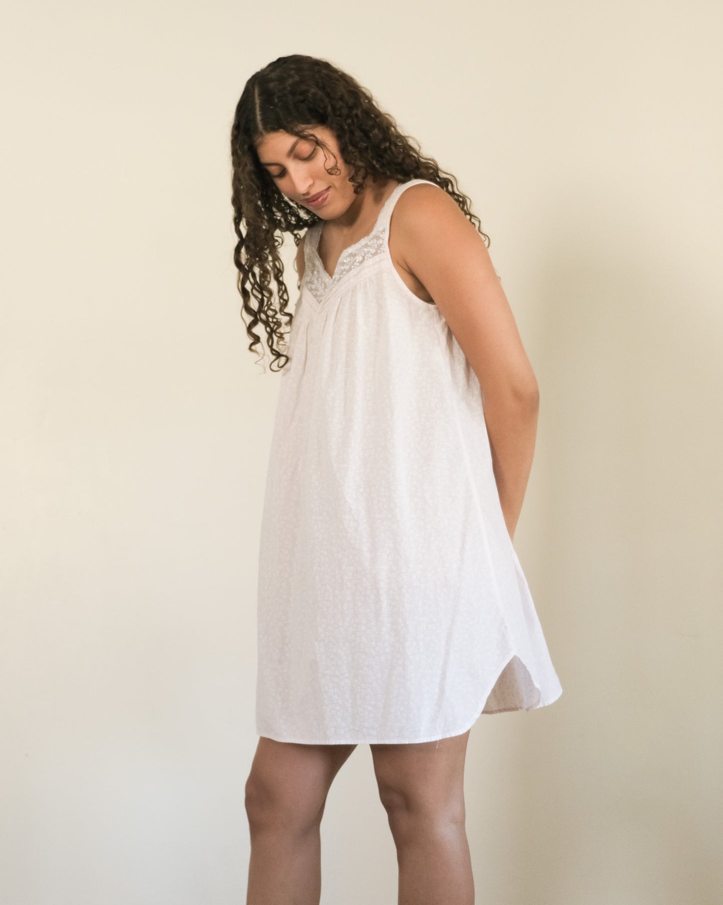 90s Eileen West nightgown mini dress