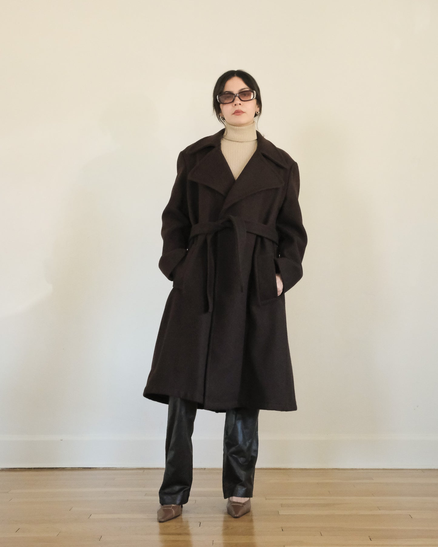 Saks Fifth Ave belted wool coat