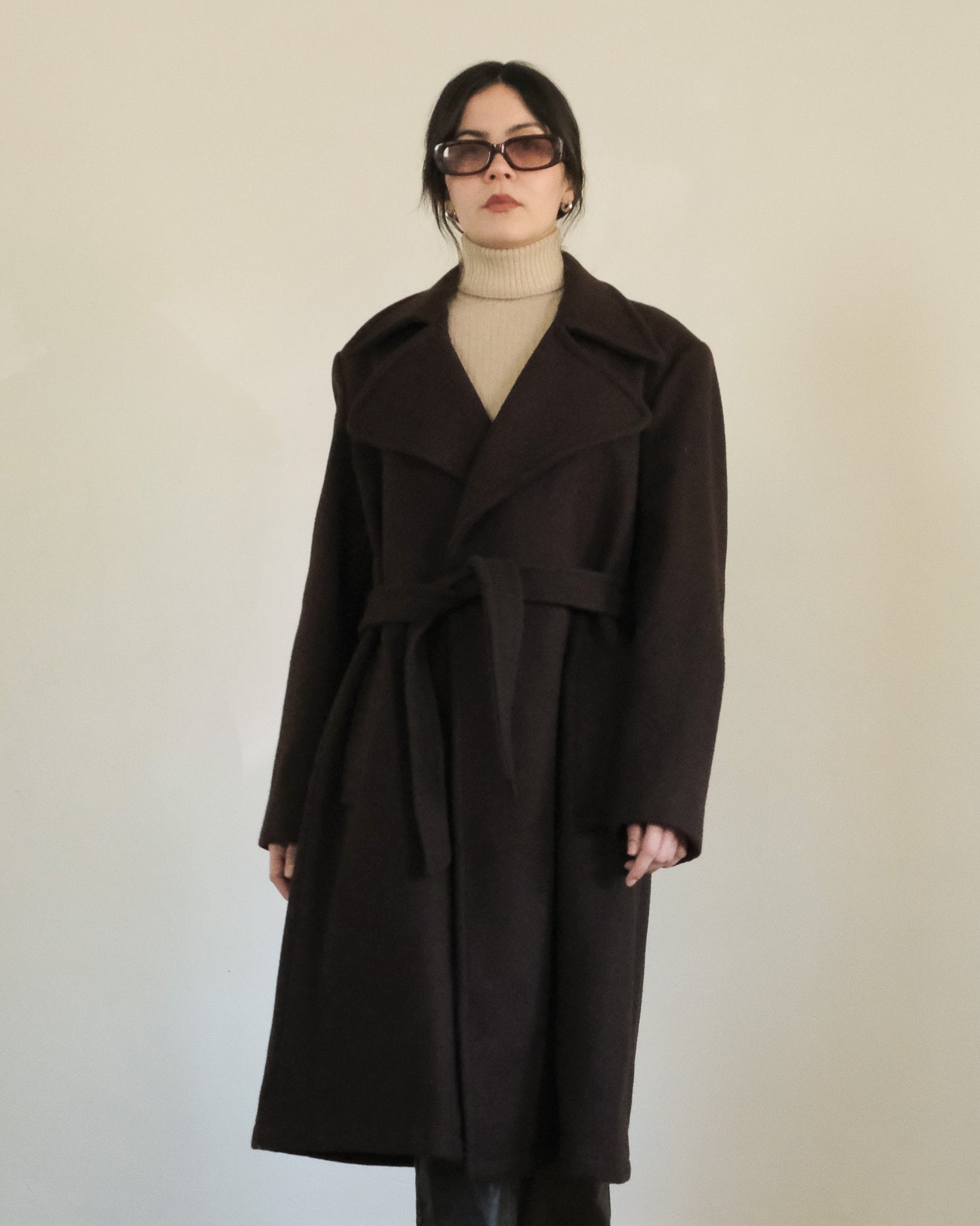 Saks Fifth Ave belted wool coat
