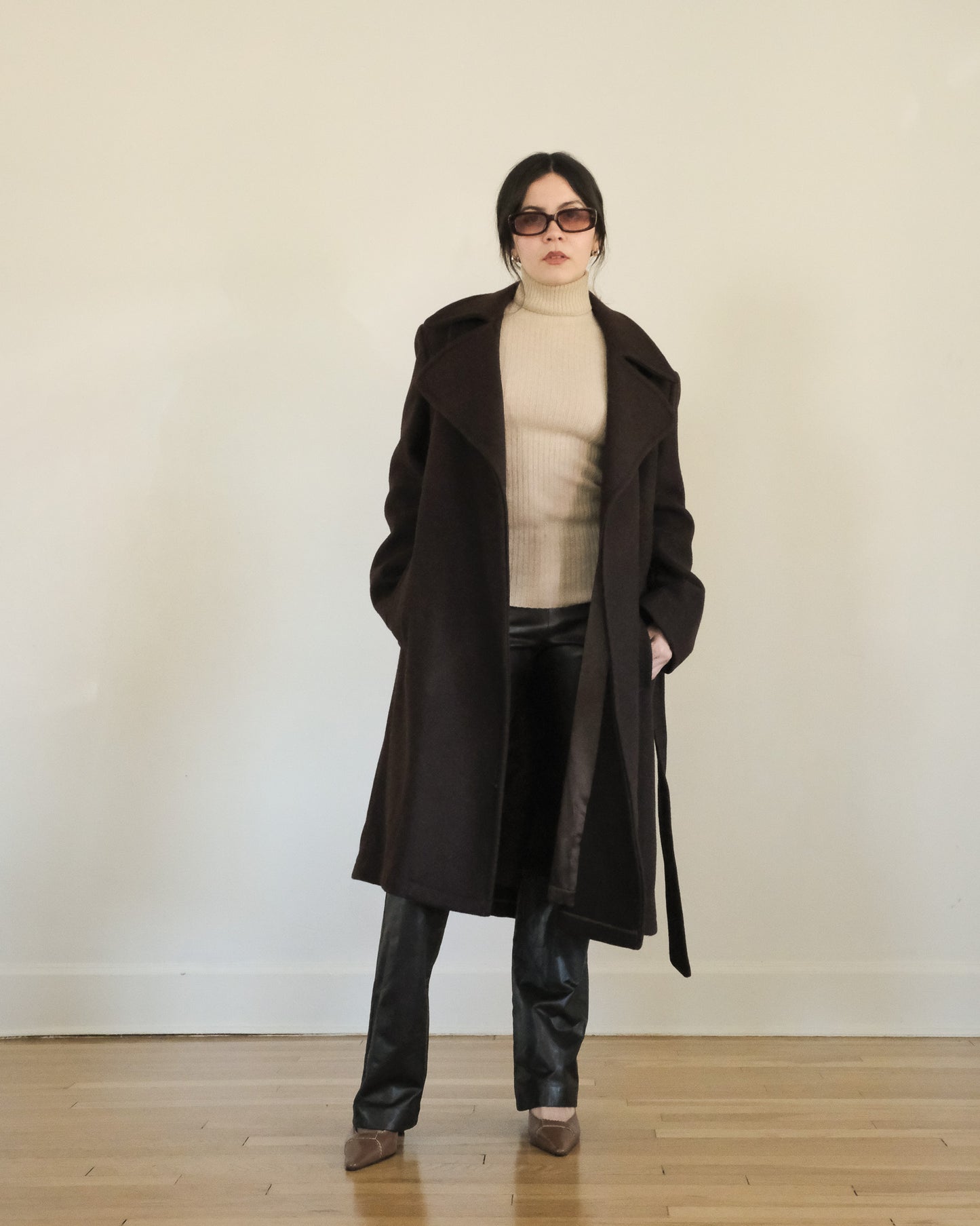 Saks Fifth Ave belted wool coat
