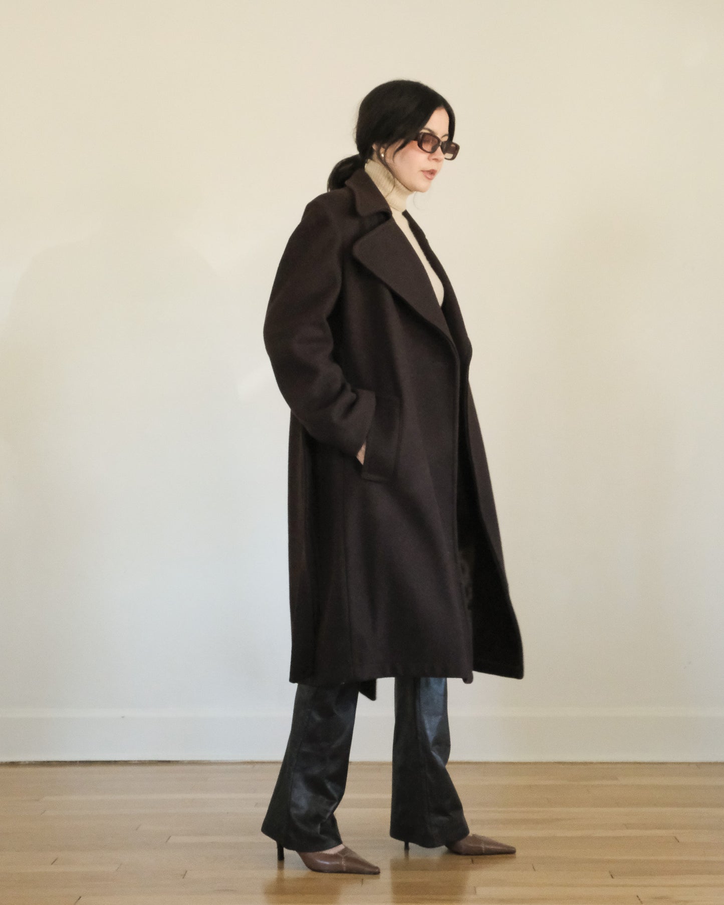 Saks Fifth Ave belted wool coat