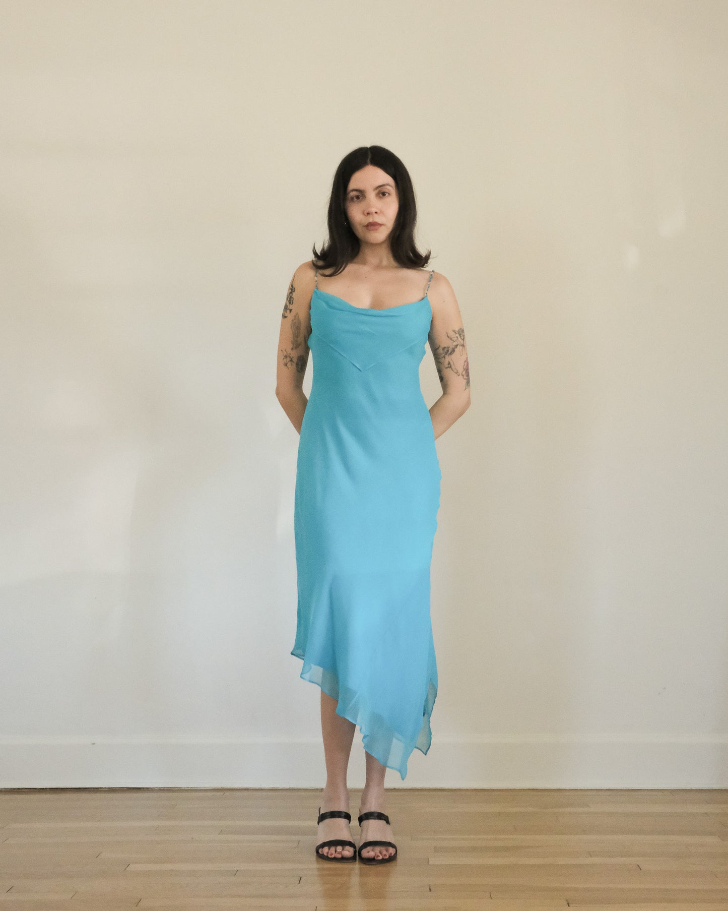 y2k Shelli Segal bias cut midi